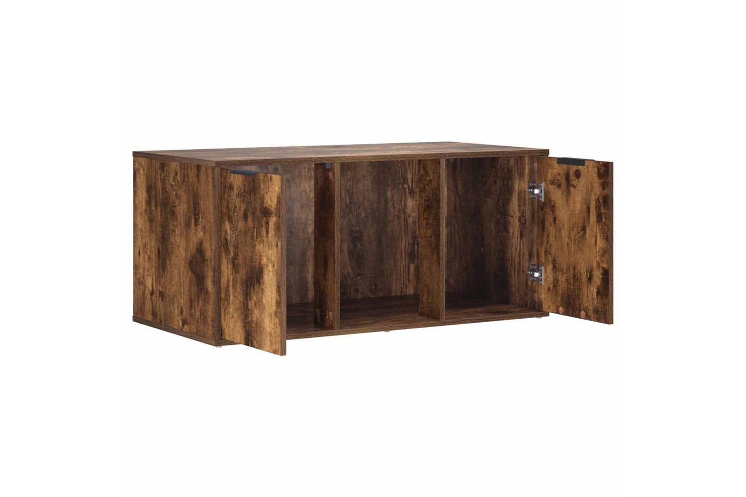 Vidaxl Cat Crate Furniture Smoked Oak 100 X 49 X 45 Cm Engineered Wood-5