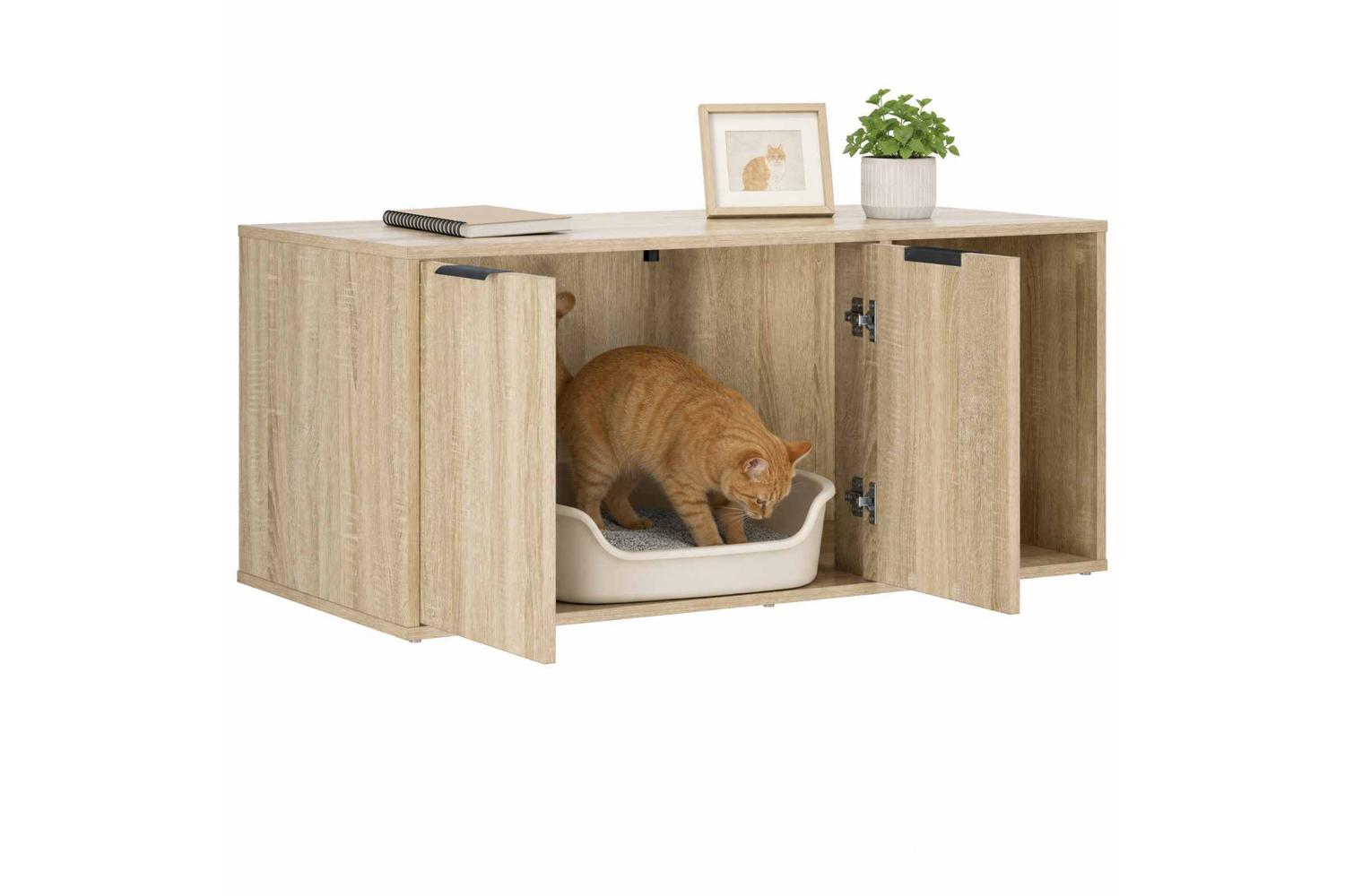 Vidaxl Cat Crate Furniture Sonoma Oak 100 X 49 X 45 Cm Engineered Wood-3
