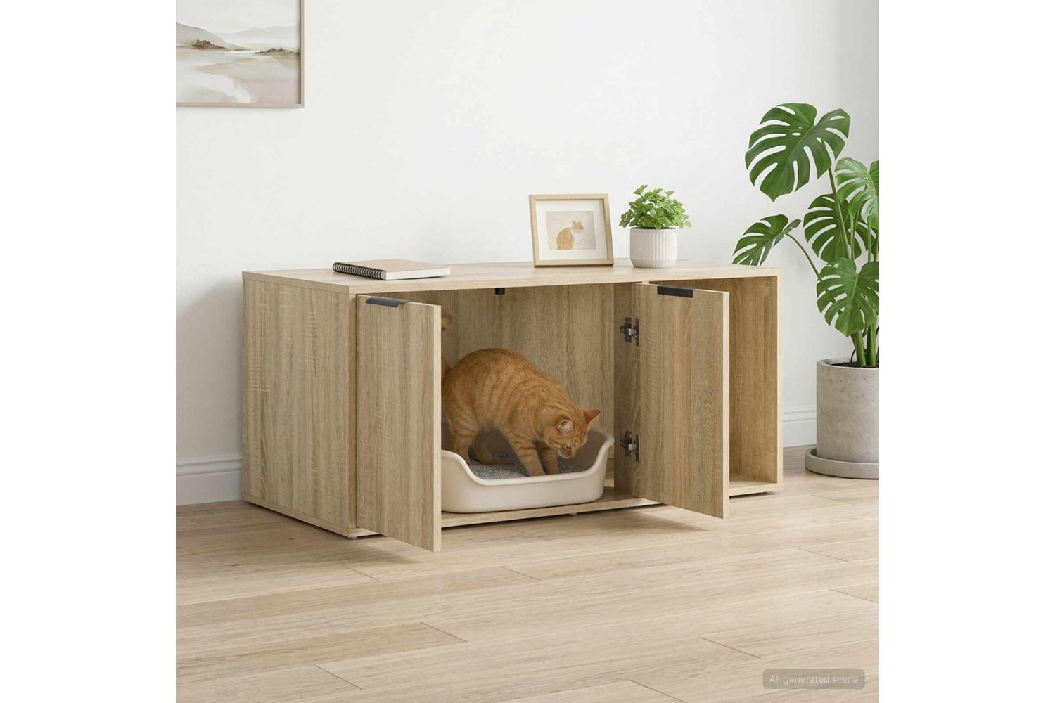 Vidaxl Cat Crate Furniture Sonoma Oak 100 X 49 X 45 Cm Engineered Wood-4