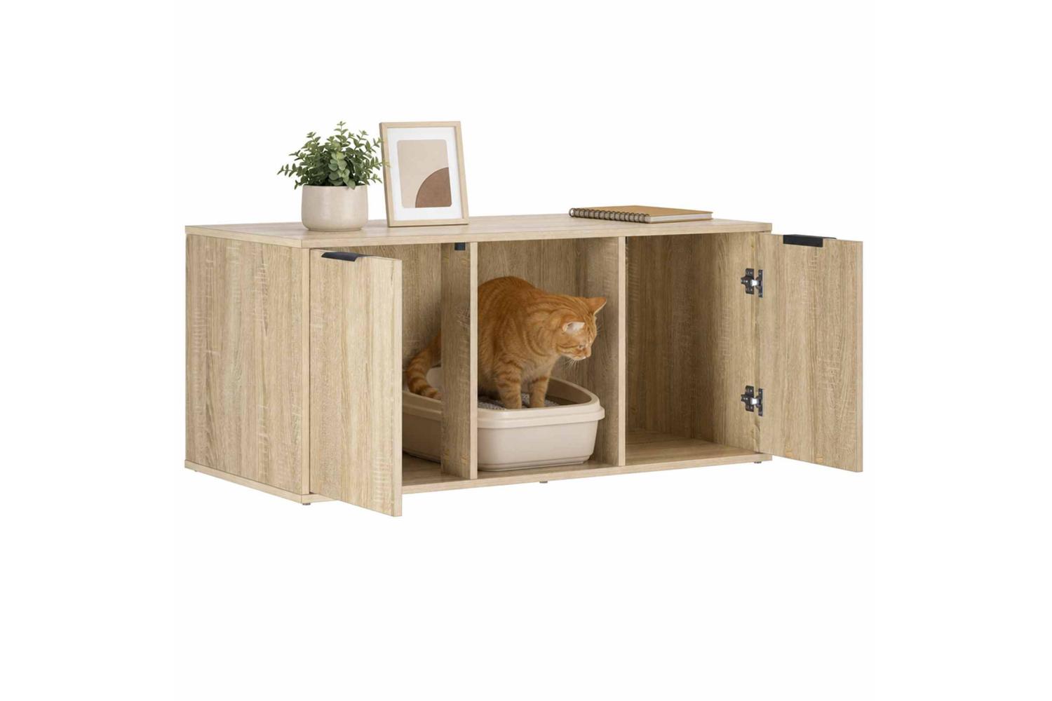 Vidaxl Cat Crate Furniture Sonoma Oak 100 X 49 X 45 Cm Engineered Wood-3