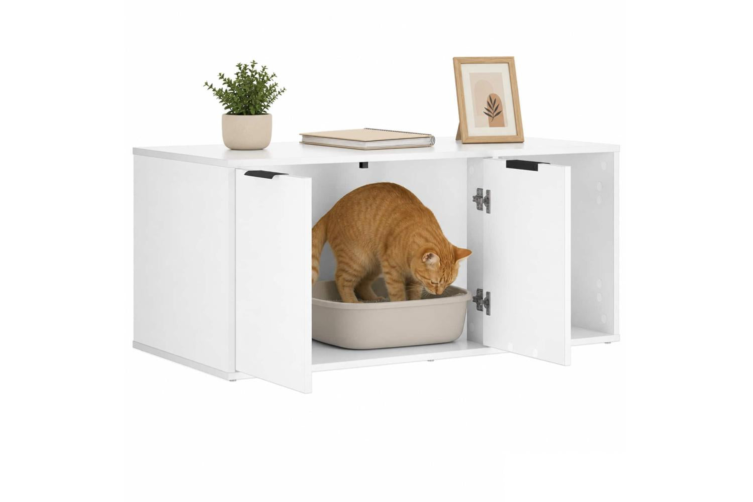 Vidaxl Cat Crate Furniture White 100 X 49 X 45 Cm Engineered Wood-3