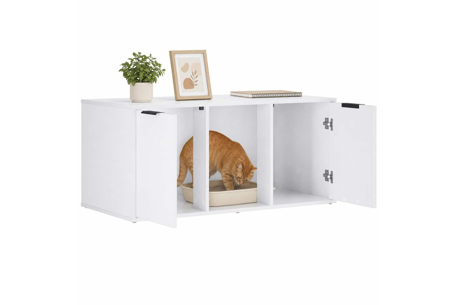 Vidaxl Cat Crate Furniture White 100 X 49 X 45 Cm Engineered Wood-3