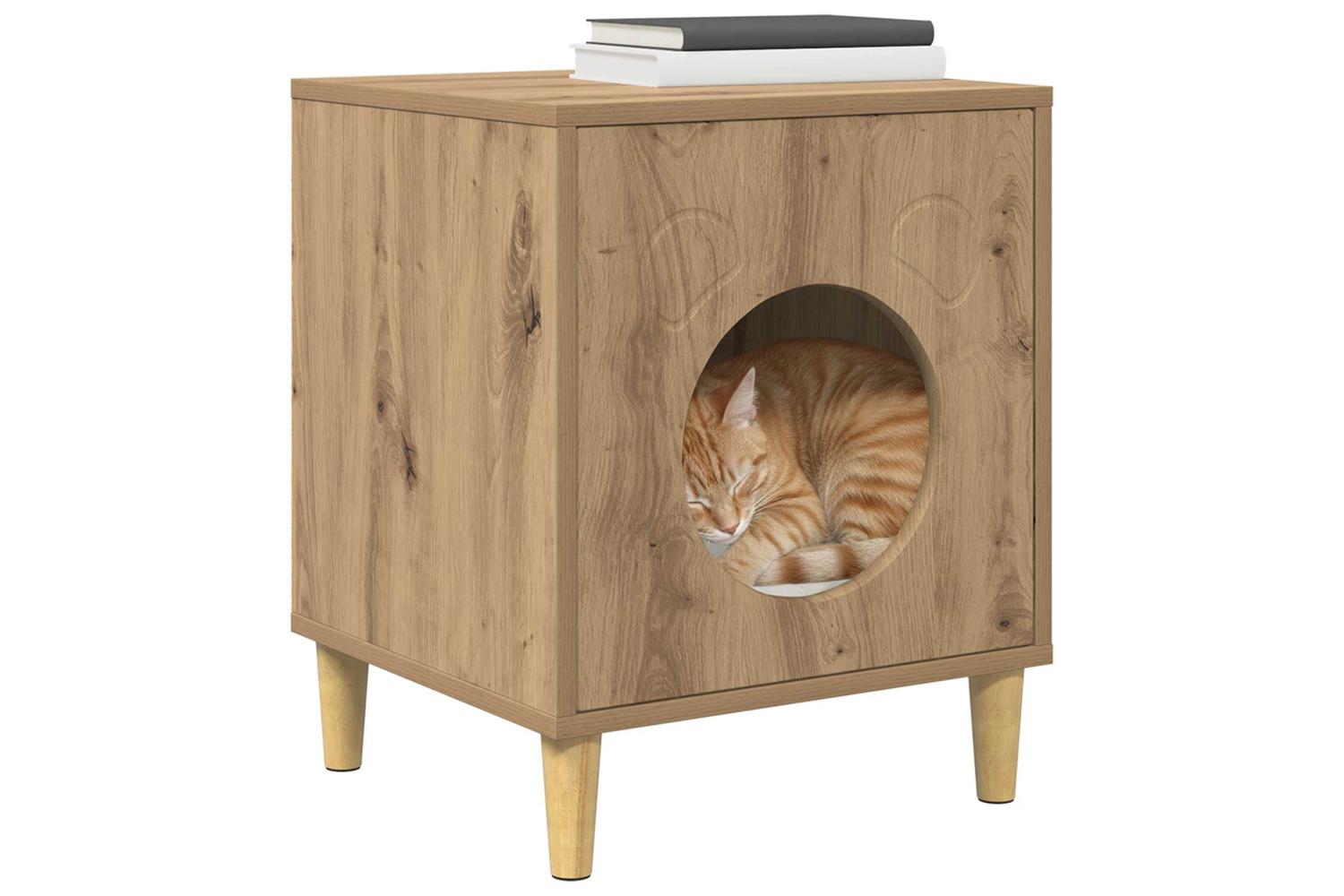 Vidaxl Cat House Artisian Oak 425 X 40 X 53 Cm Engineered Wood-3