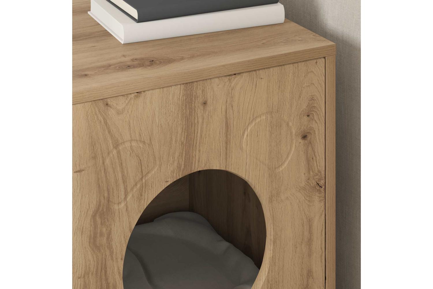 Vidaxl Cat House Artisian Oak 425 X 40 X 53 Cm Engineered Wood-4
