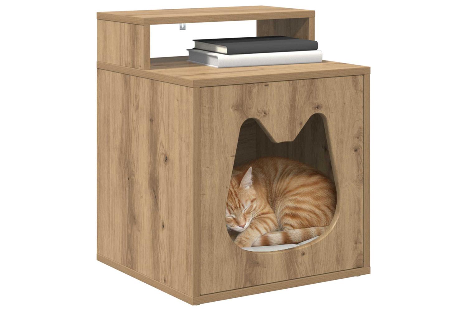 Vidaxl Cat House Artisian Oak 425 X 40 X 535 Cm Engineered Wood-3