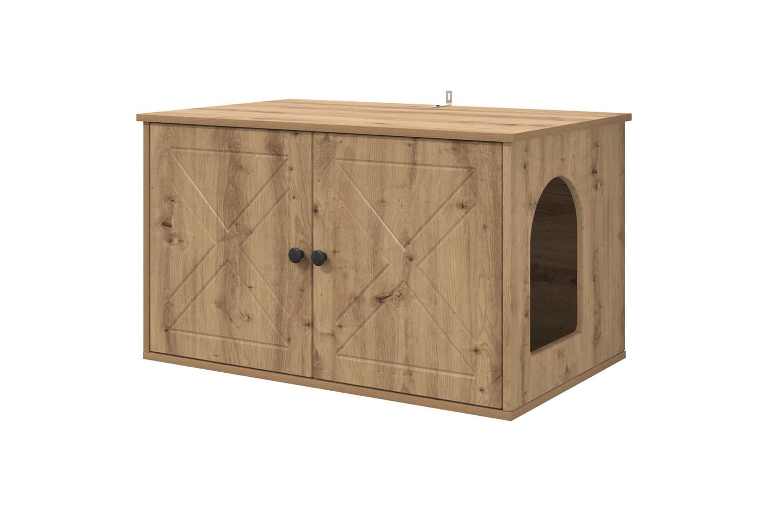 Vidaxl Cat House Artisian Oak 85 X 55 X 505 Cm Engineered Wood-2
