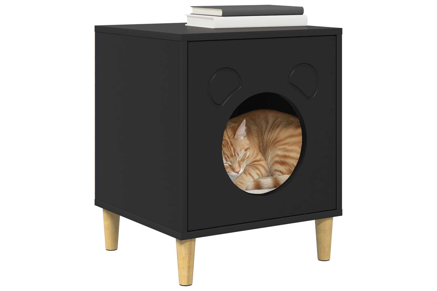 Vidaxl Cat House Black 425 X 40 X 53 Cm Engineered Wood-3