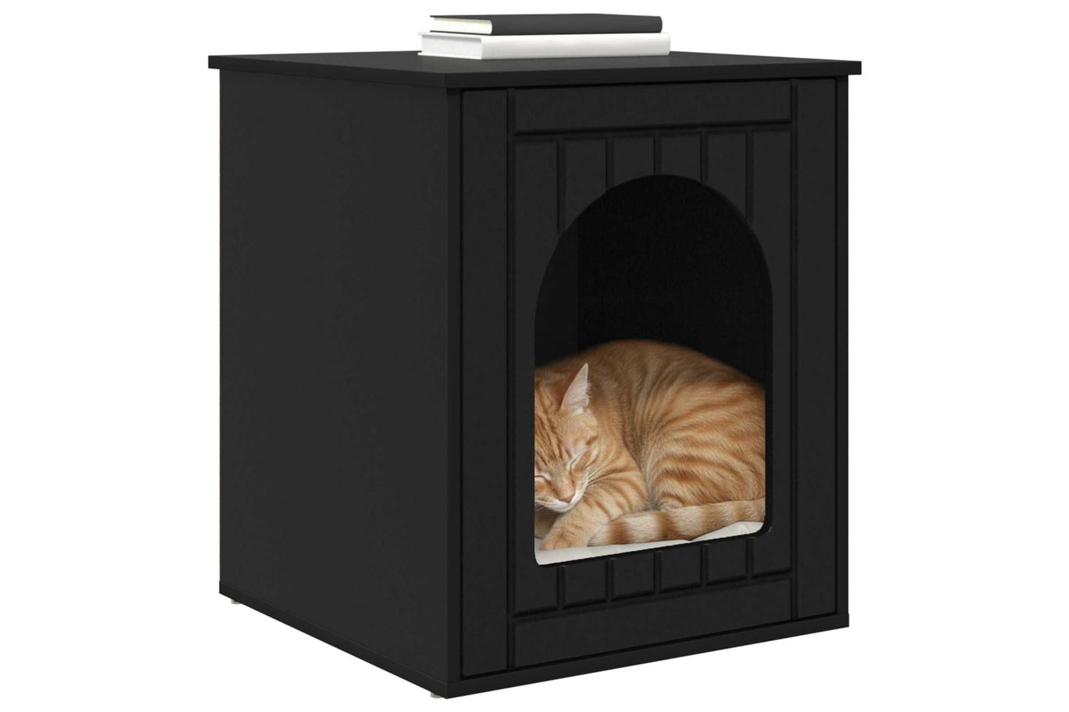 Vidaxl Cat House Black 53 X 52 X 62 Cm Engineered Wood-3