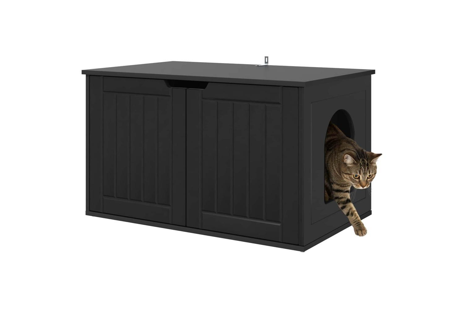 Vidaxl Cat House Black 85 X 55 X 505 Cm Engineered Wood-3