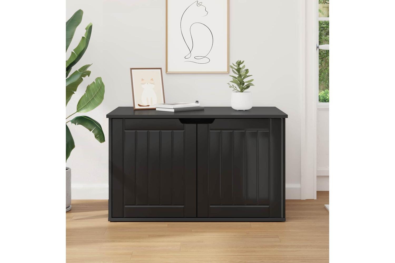 Vidaxl Cat House Black 85 X 55 X 505 Cm Engineered Wood-4