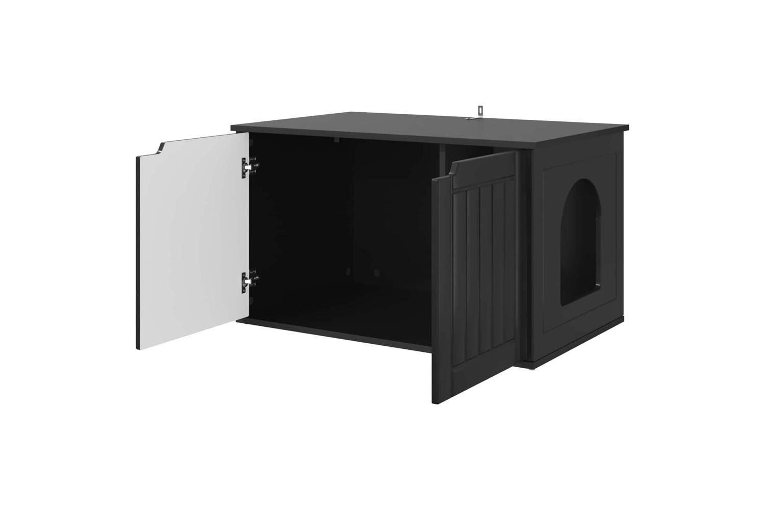 Vidaxl Cat House Black 85 X 55 X 505 Cm Engineered Wood-5