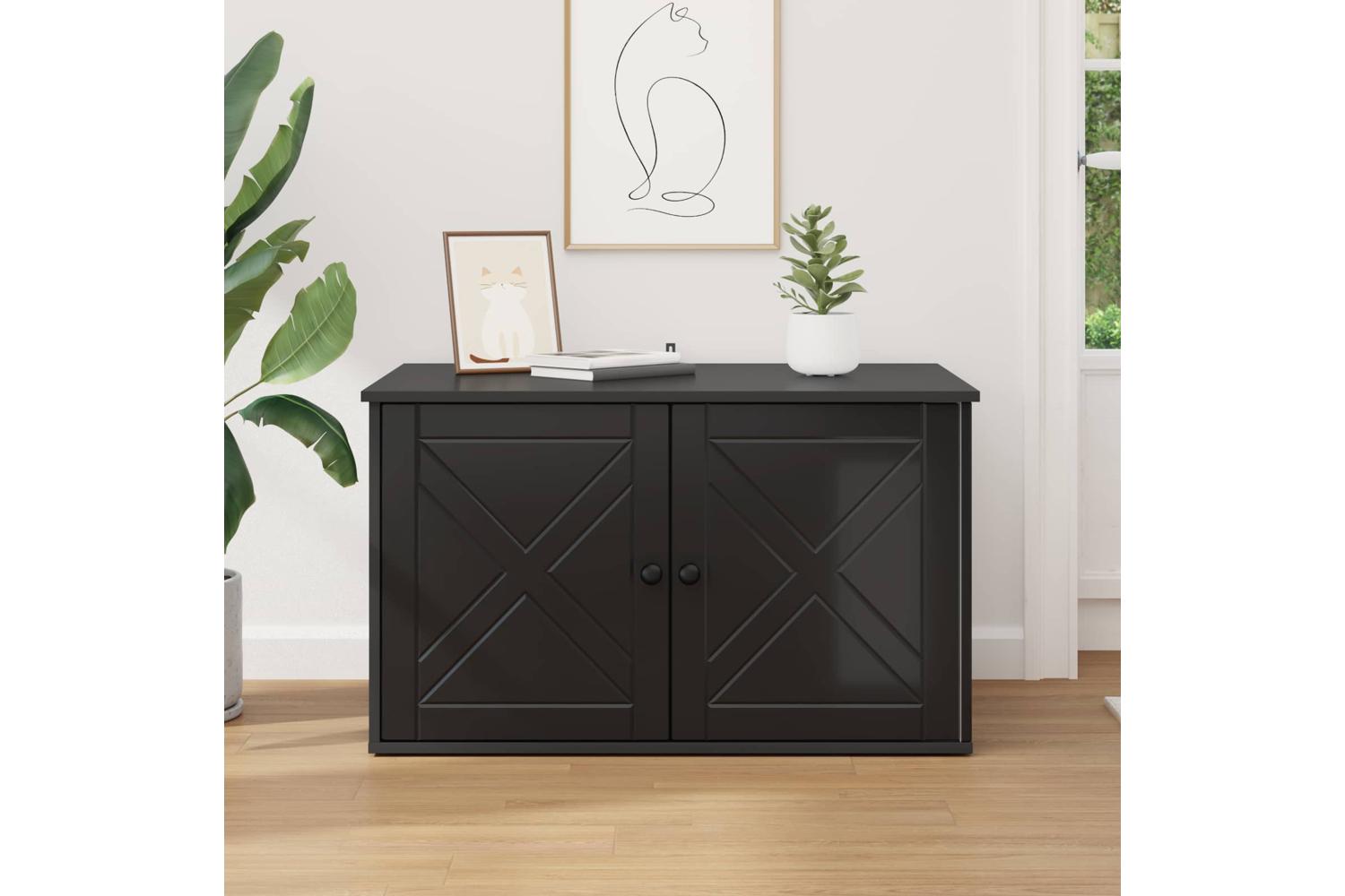 Vidaxl Cat House Black 85 X 55 X 505 Cm Engineered Wood-4