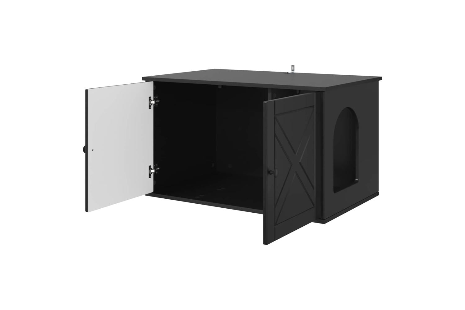Vidaxl Cat House Black 85 X 55 X 505 Cm Engineered Wood-5