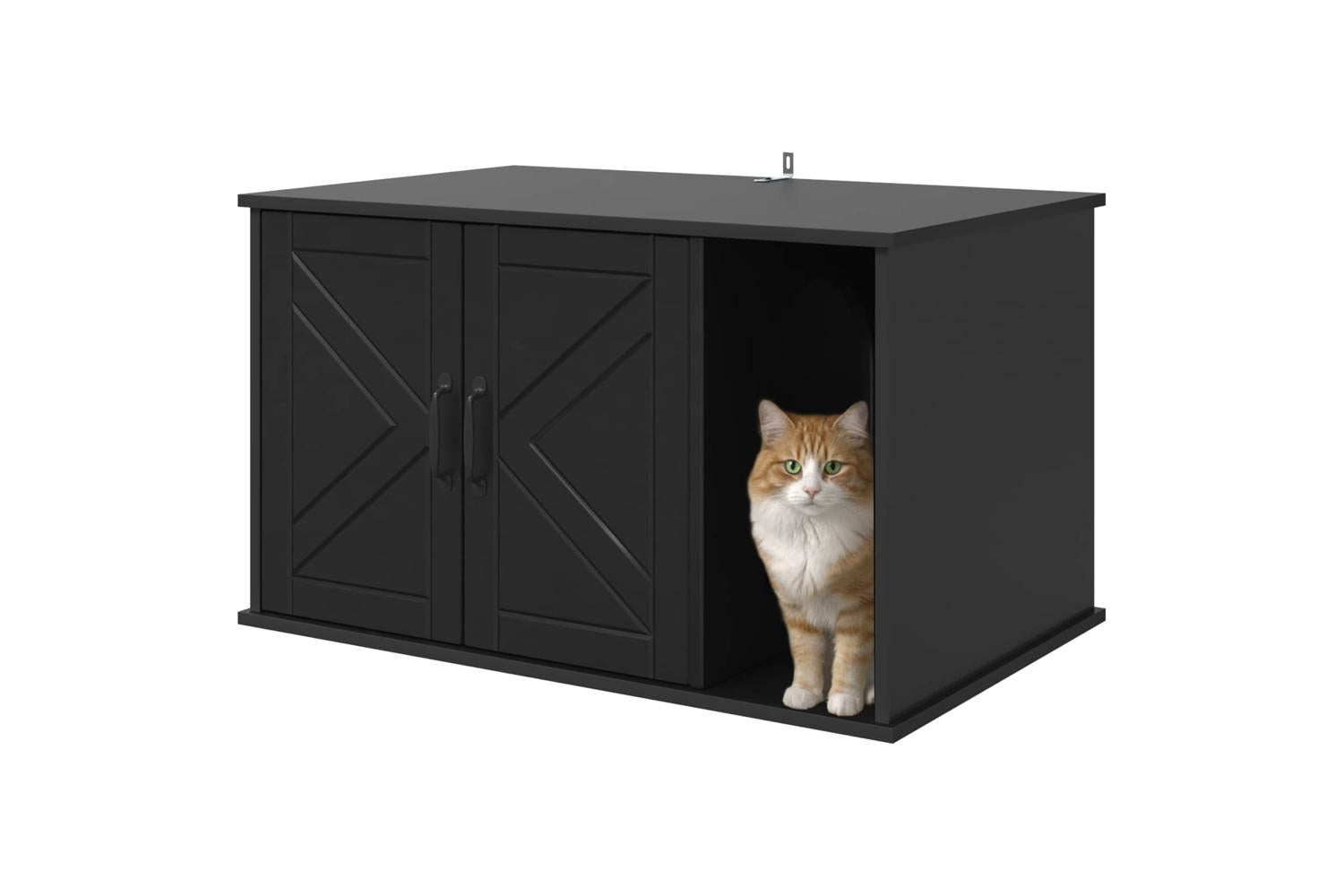 Vidaxl Cat House Black 85 X 55 X 505 Cm Engineered Wood-3