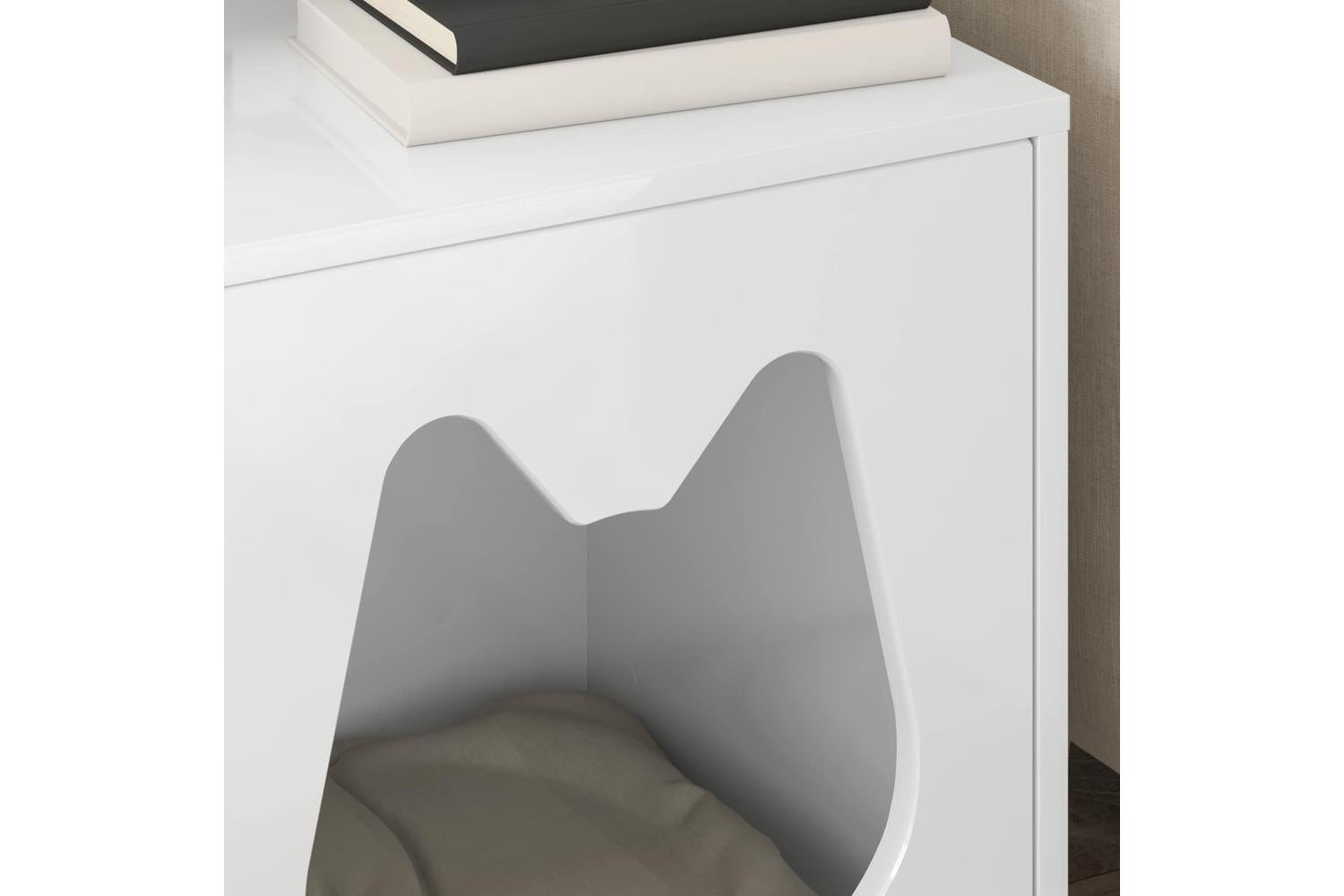 Vidaxl Cat House Gloss White 425 X 40 X 535 Cm Engineered Wood-4
