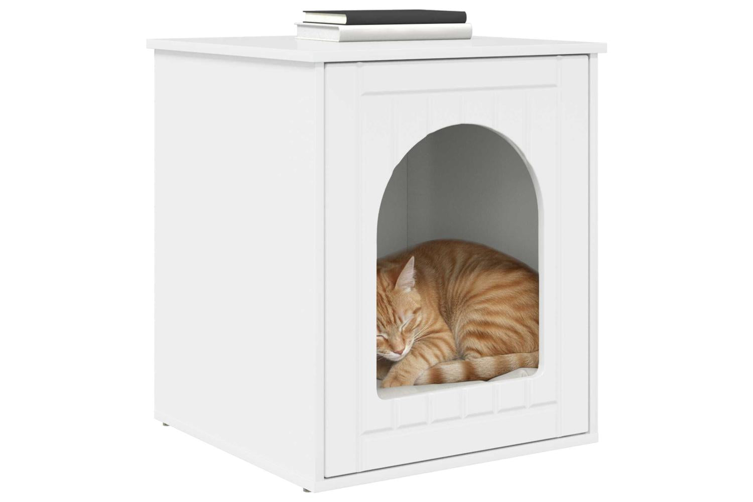 Vidaxl Cat House Gloss White 53 X 52 X 62 Cm Engineered Wood-3