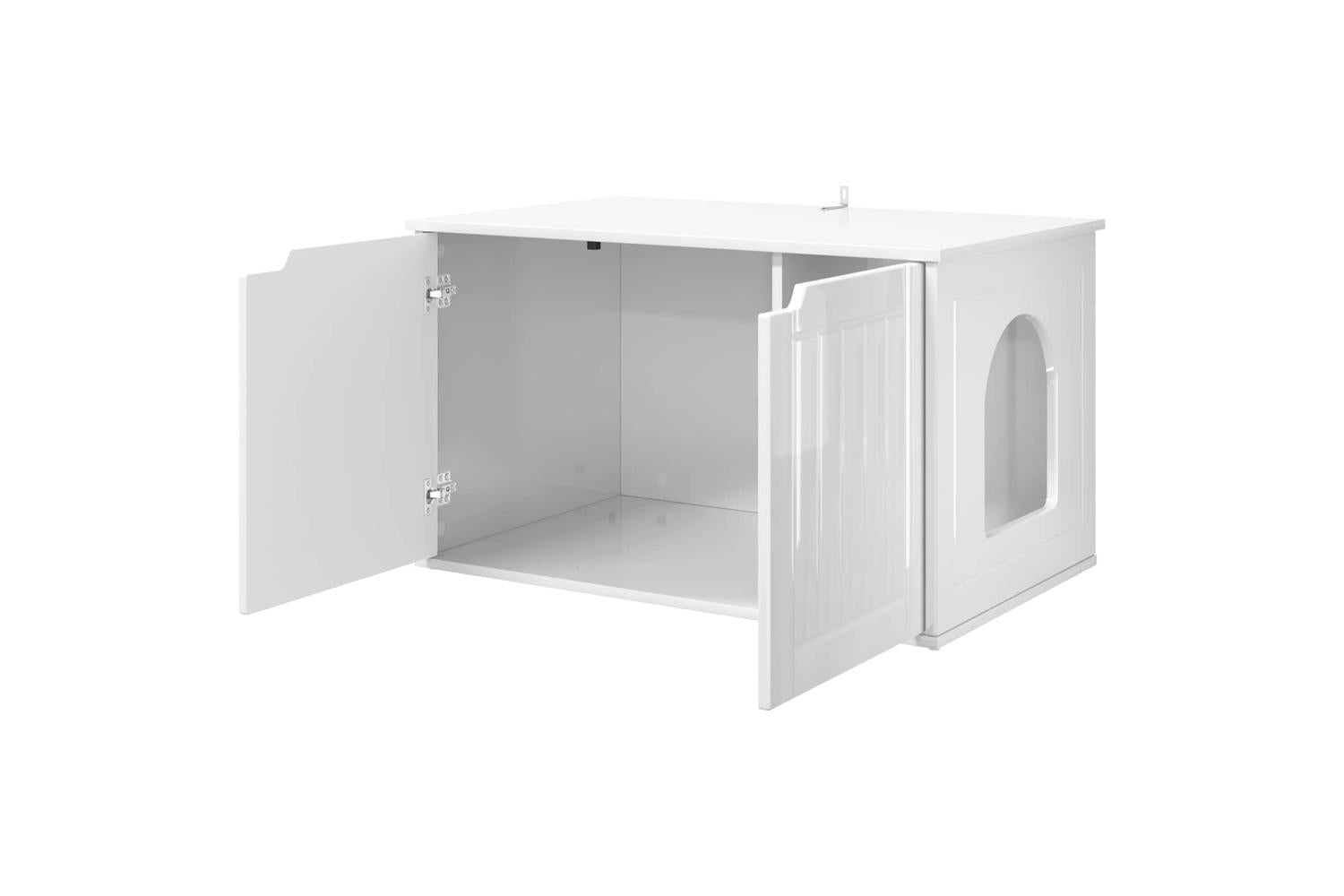 Vidaxl Cat House Gloss White 85 X 55 X 505 Cm Engineered Wood-5