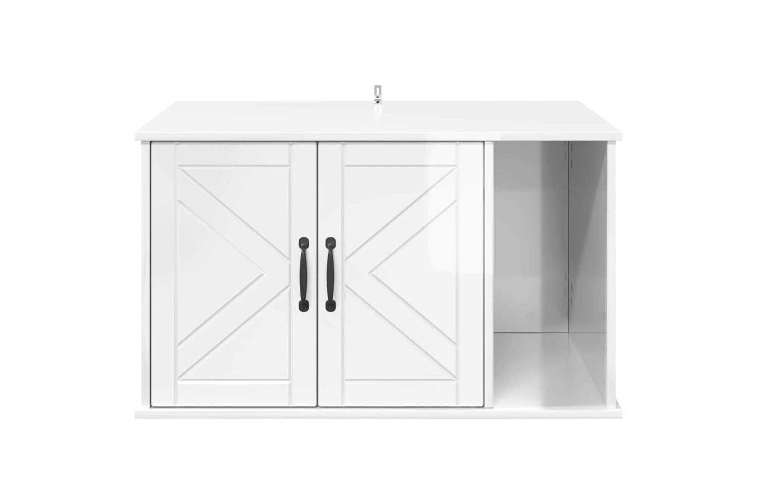 Vidaxl Cat House Gloss White 85 X 55 X 505 Cm Engineered Wood-6