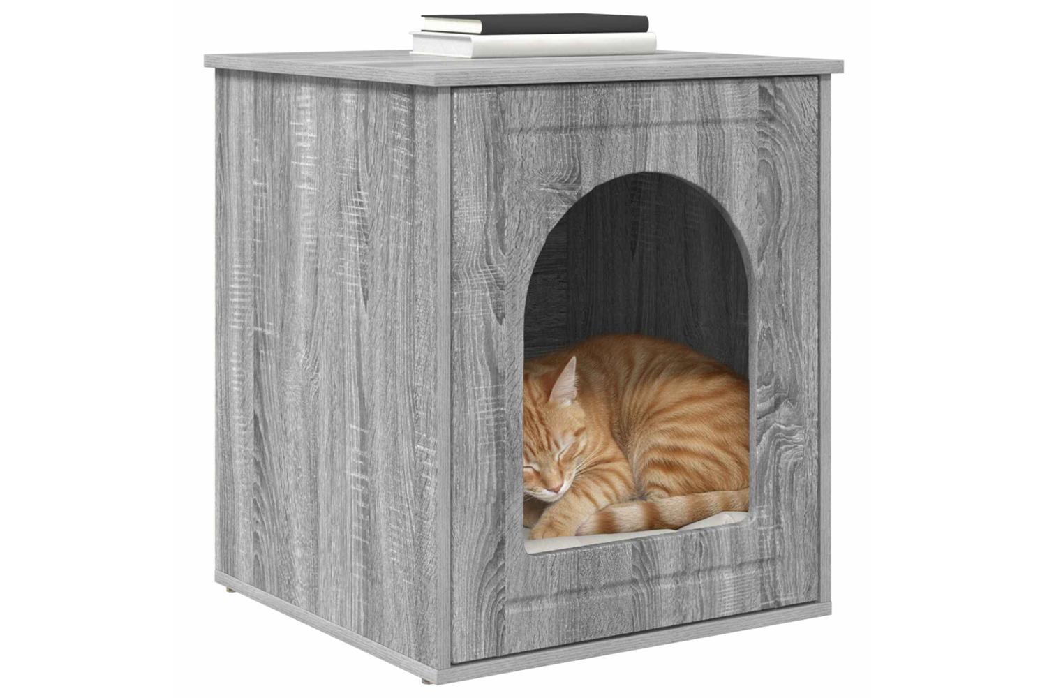 Vidaxl Cat House Grey Sonoma 53 X 52 X 62 Cm Engineered Wood-3