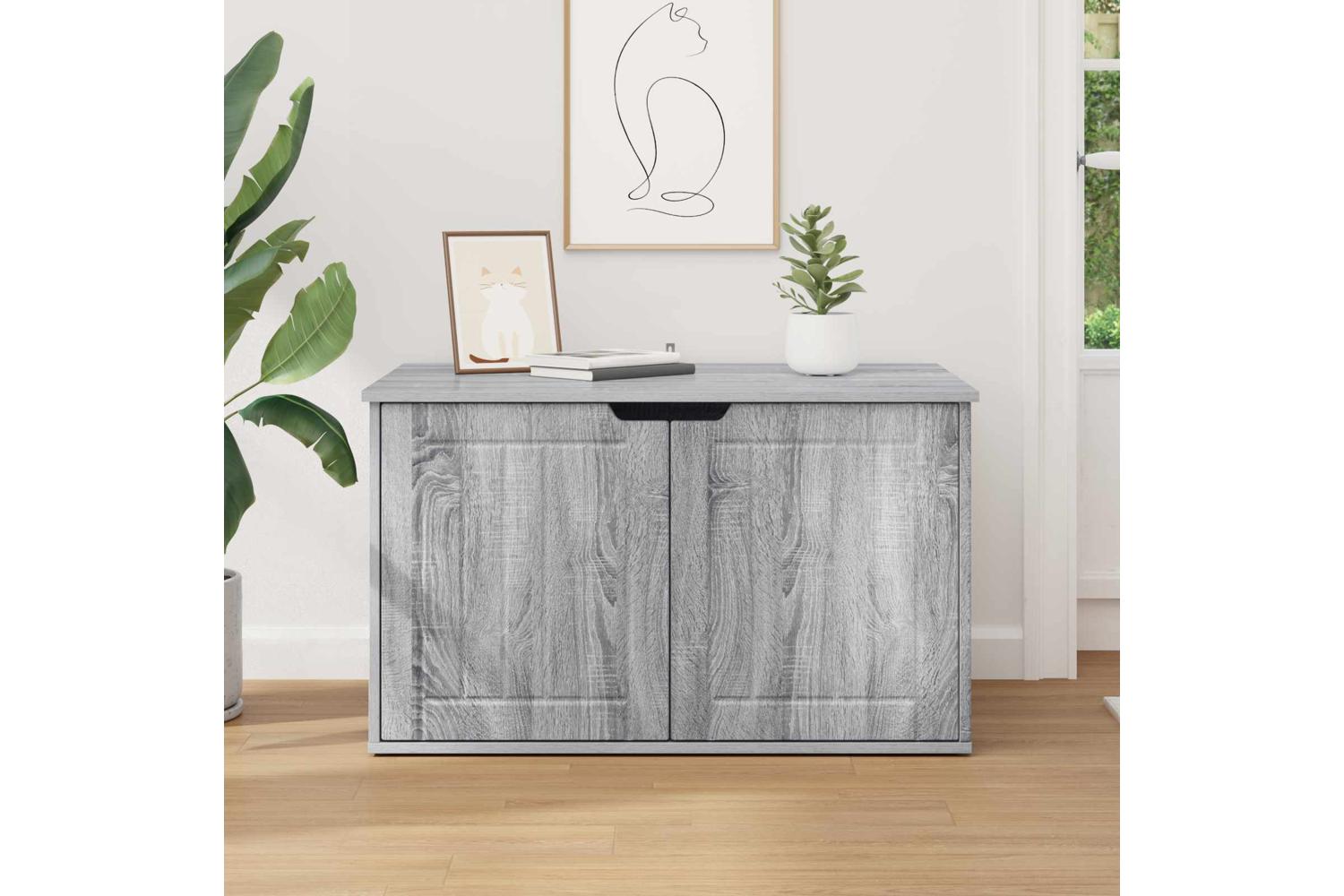 Vidaxl Cat House Grey Sonoma 85 X 55 X 505 Cm Engineered Wood-4