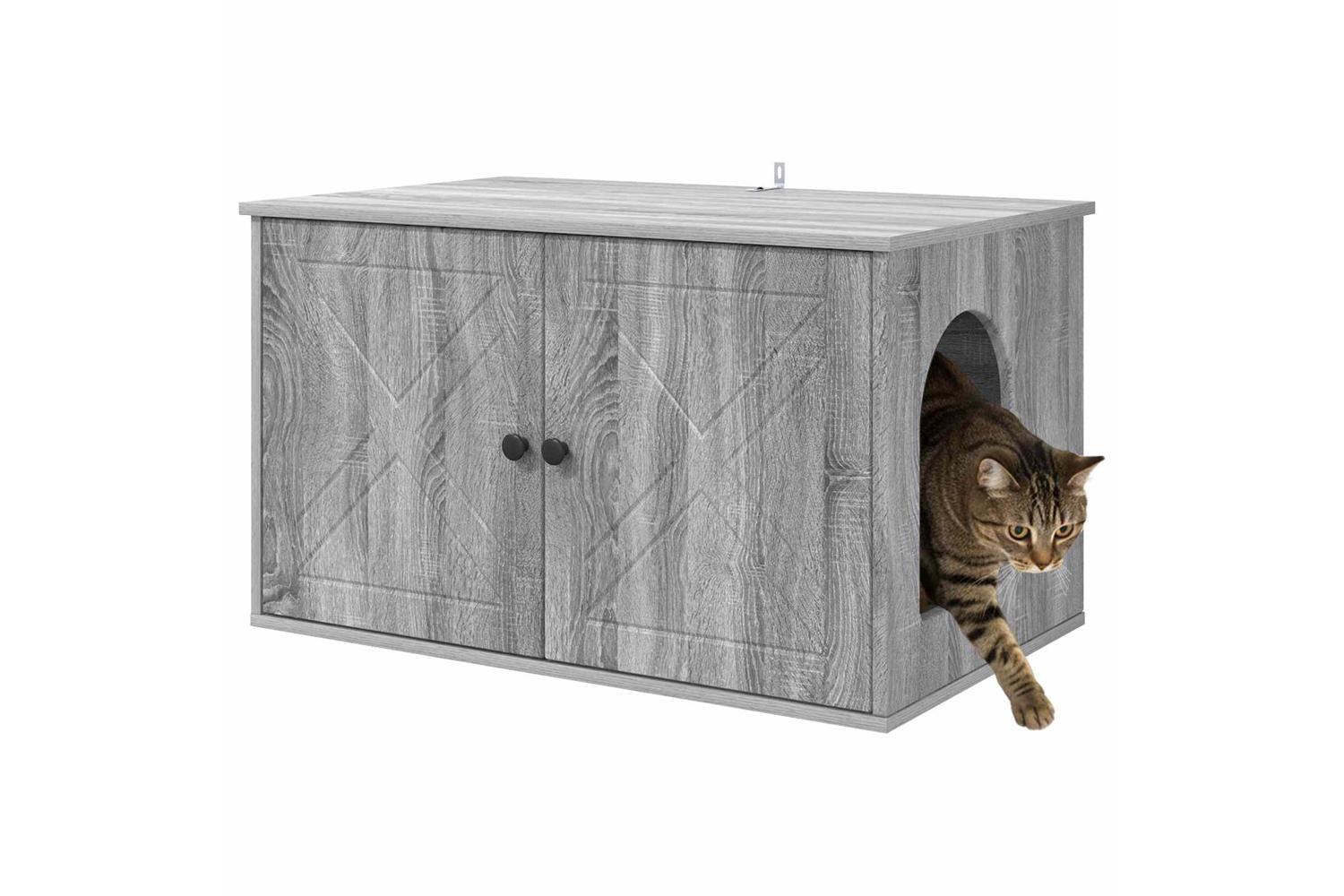 Vidaxl Cat House Grey Sonoma 85 X 55 X 505 Cm Engineered Wood-3
