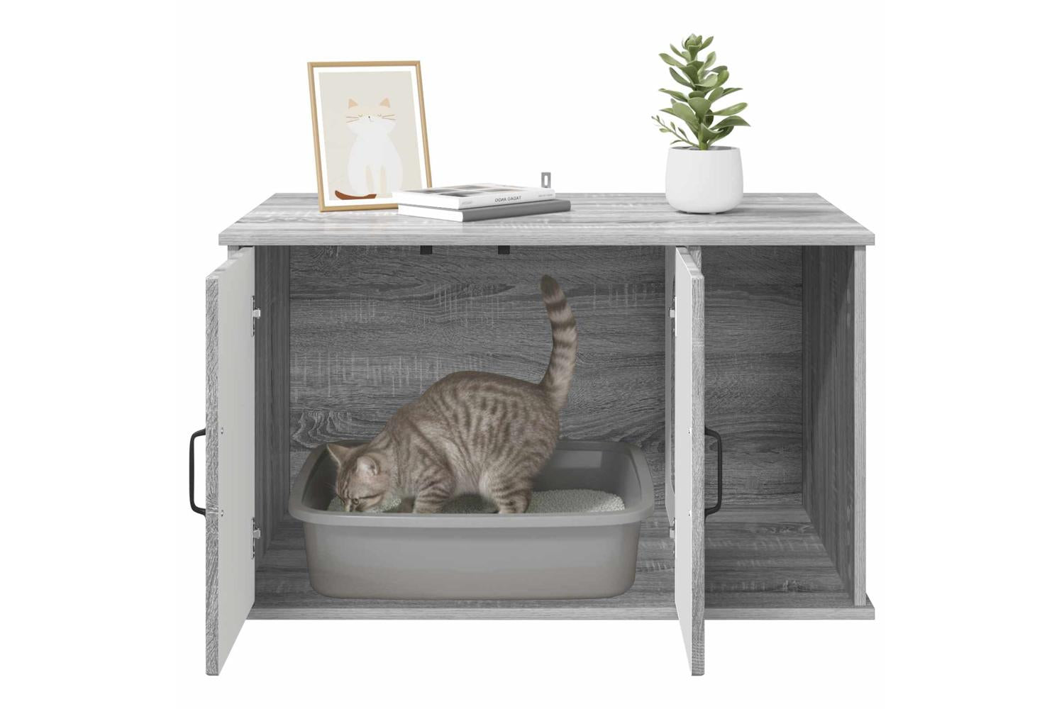 Vidaxl Cat House Grey Sonoma 85 X 55 X 505 Cm Engineered Wood-10