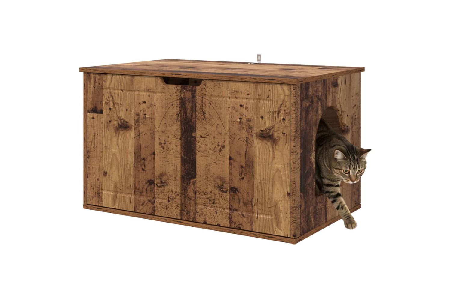 Vidaxl Cat House Old Wood 85 X 55 X 505 Cm Engineered Wood-3