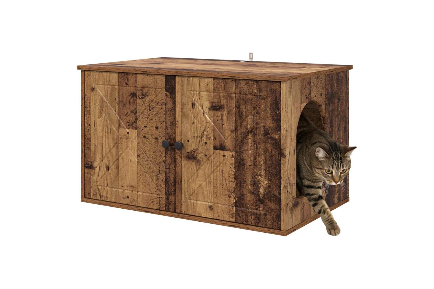 Vidaxl Cat House Old Wood 85 X 55 X 505 Cm Engineered Wood-3