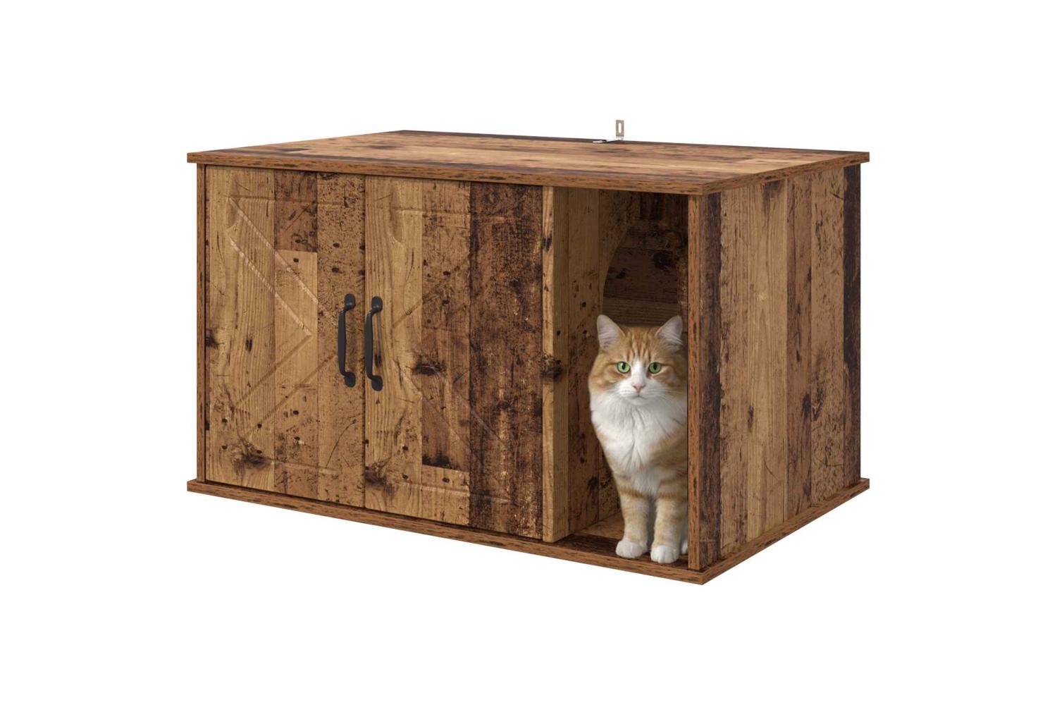 Vidaxl Cat House Old Wood 85 X 55 X 505 Cm Engineered Wood-3