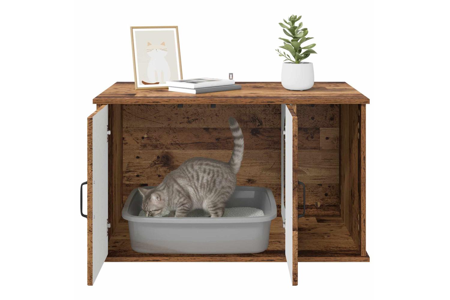 Vidaxl Cat House Old Wood 85 X 55 X 505 Cm Engineered Wood-10