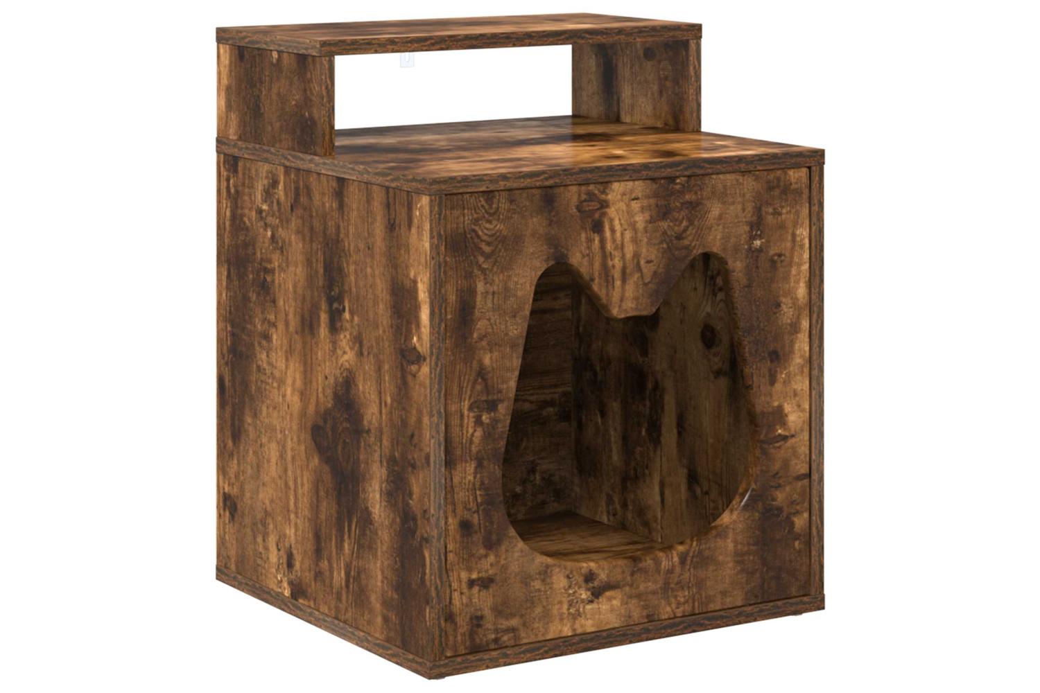 Vidaxl Cat House Smoked Oak 425 X 40 X 535 Cm Engineered Wood-2