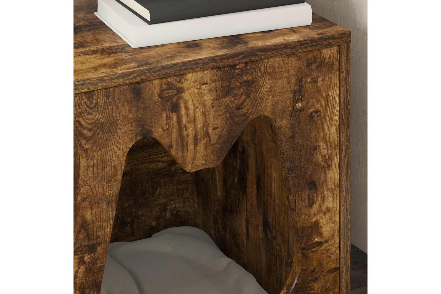 Vidaxl Cat House Smoked Oak 425 X 40 X 535 Cm Engineered Wood-4