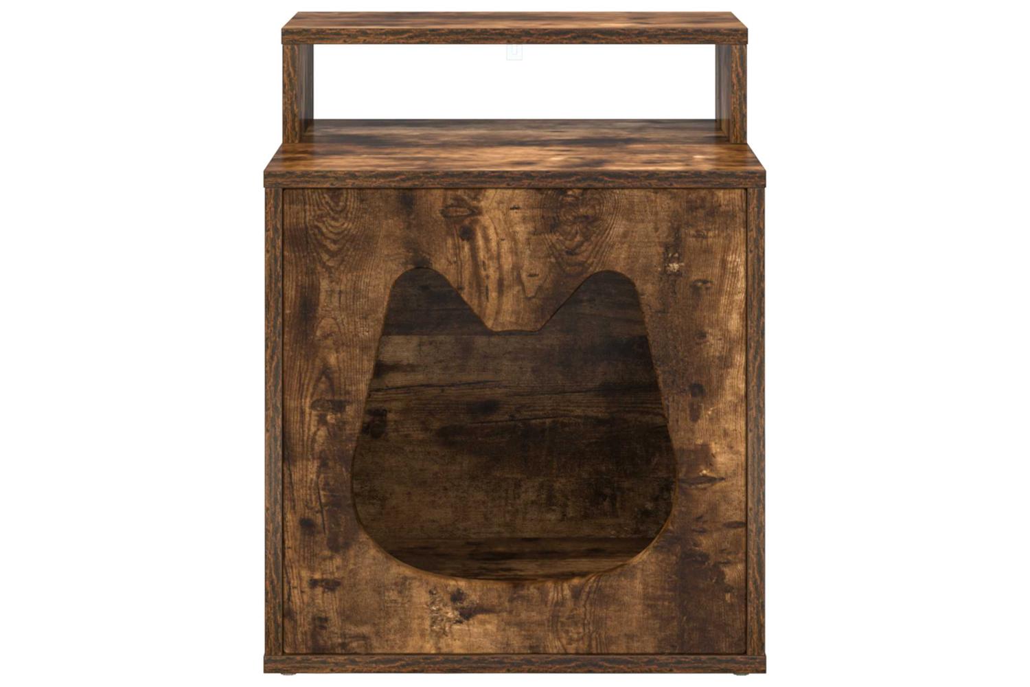 Vidaxl Cat House Smoked Oak 425 X 40 X 535 Cm Engineered Wood-5
