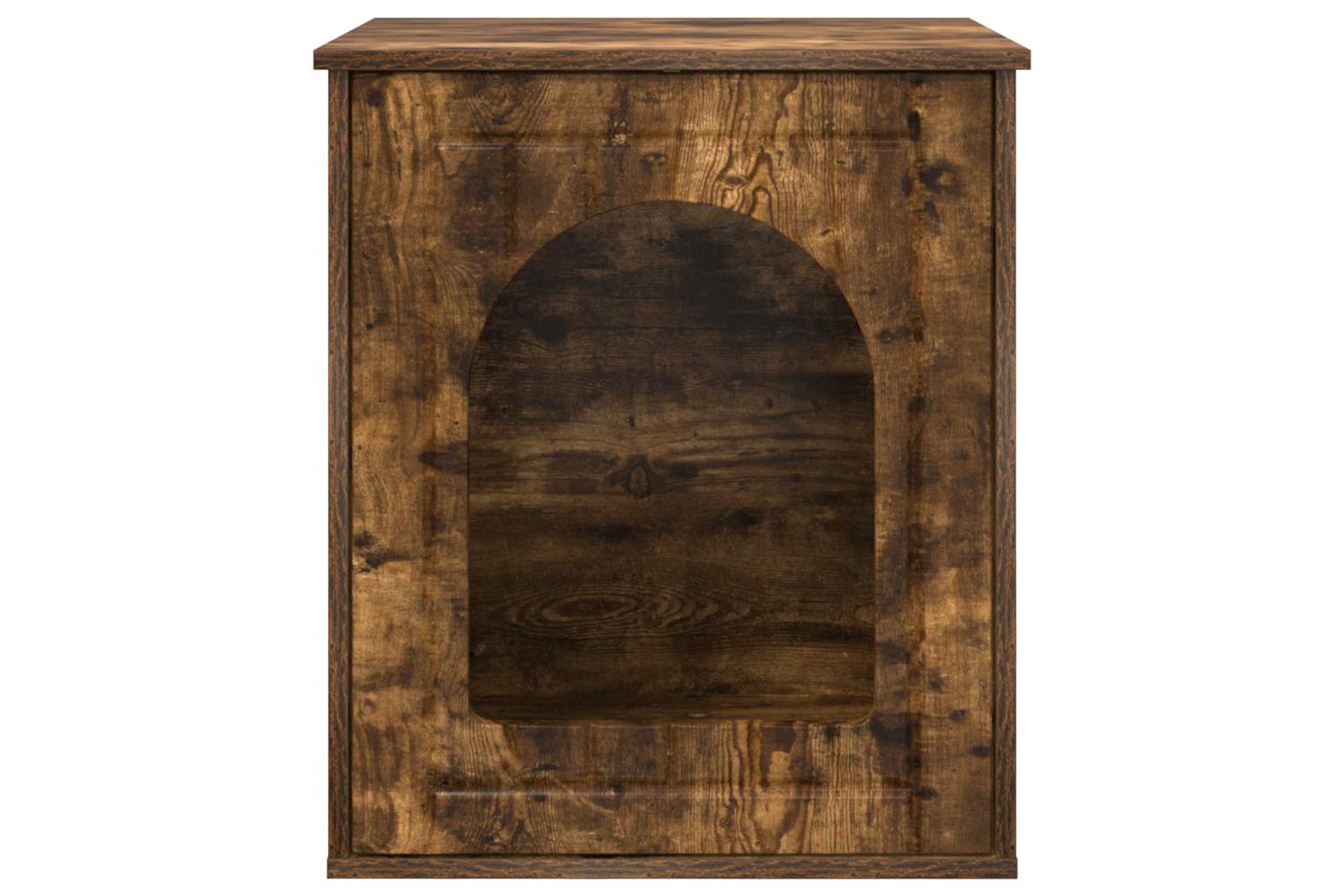 Vidaxl Cat House Smoked Oak 53 X 52 X 62 Cm Engineered Wood-6