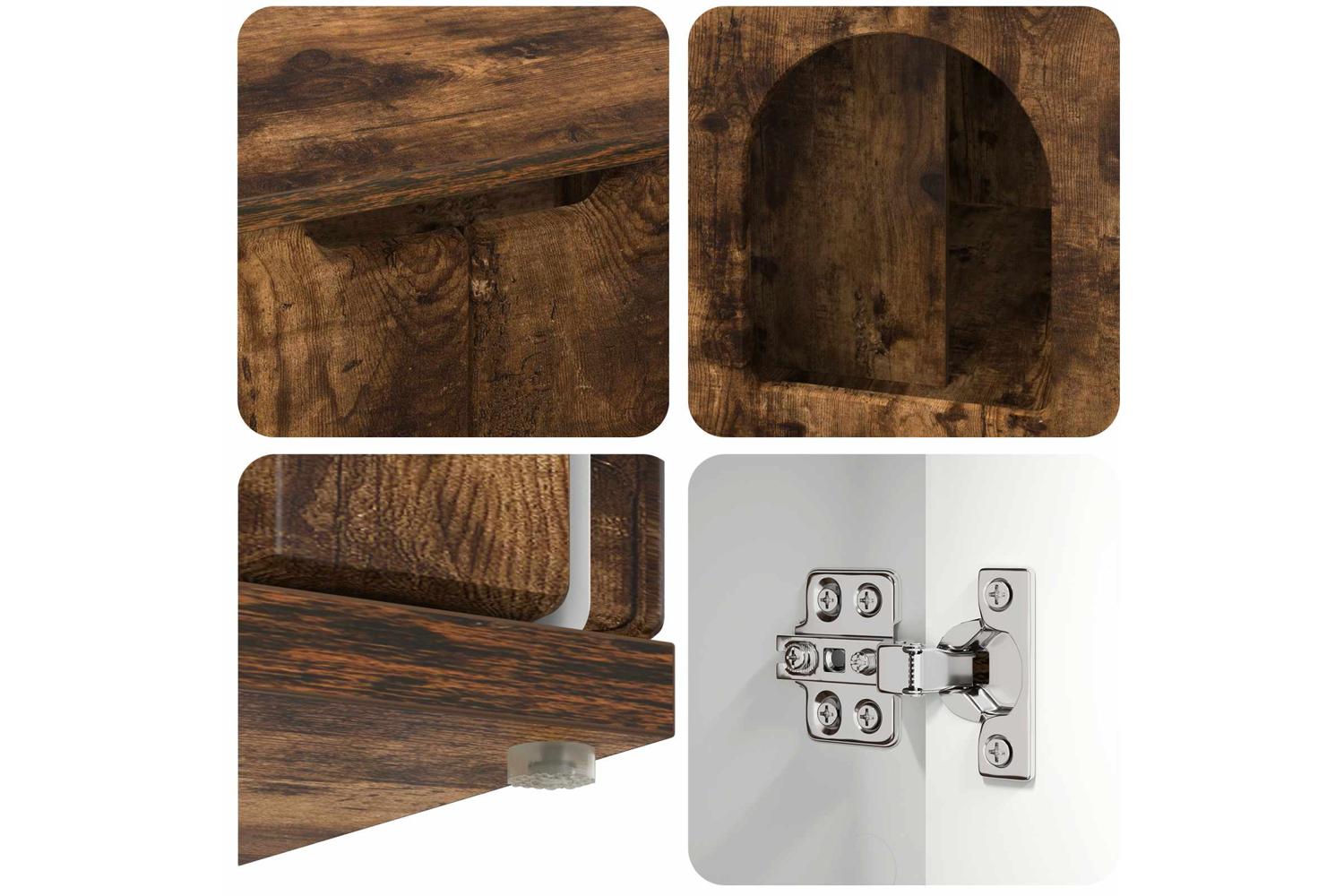 Vidaxl Cat House Smoked Oak 85 X 55 X 505 Cm Engineered Wood-10