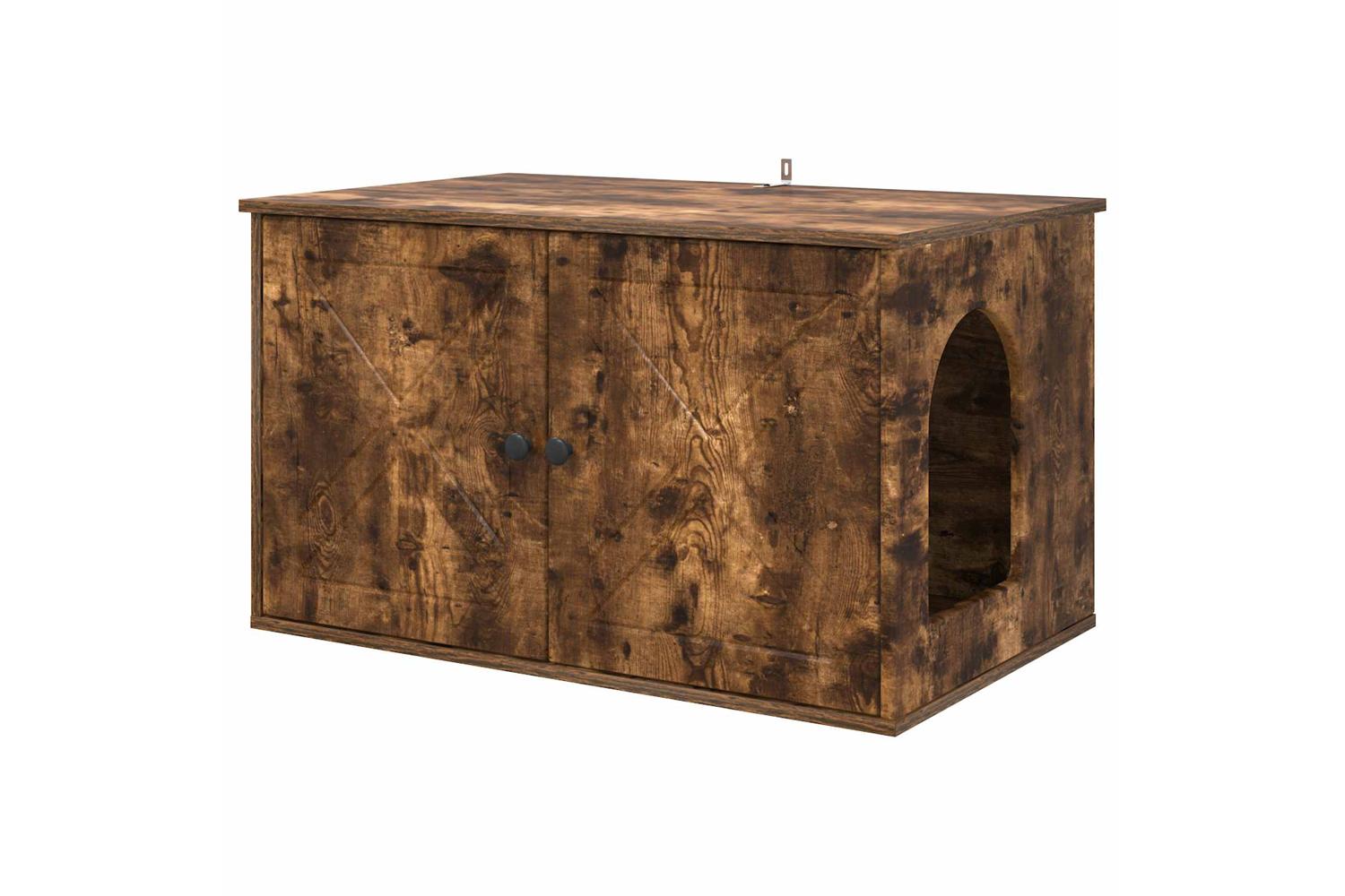 Vidaxl Cat House Smoked Oak 85 X 55 X 505 Cm Engineered Wood