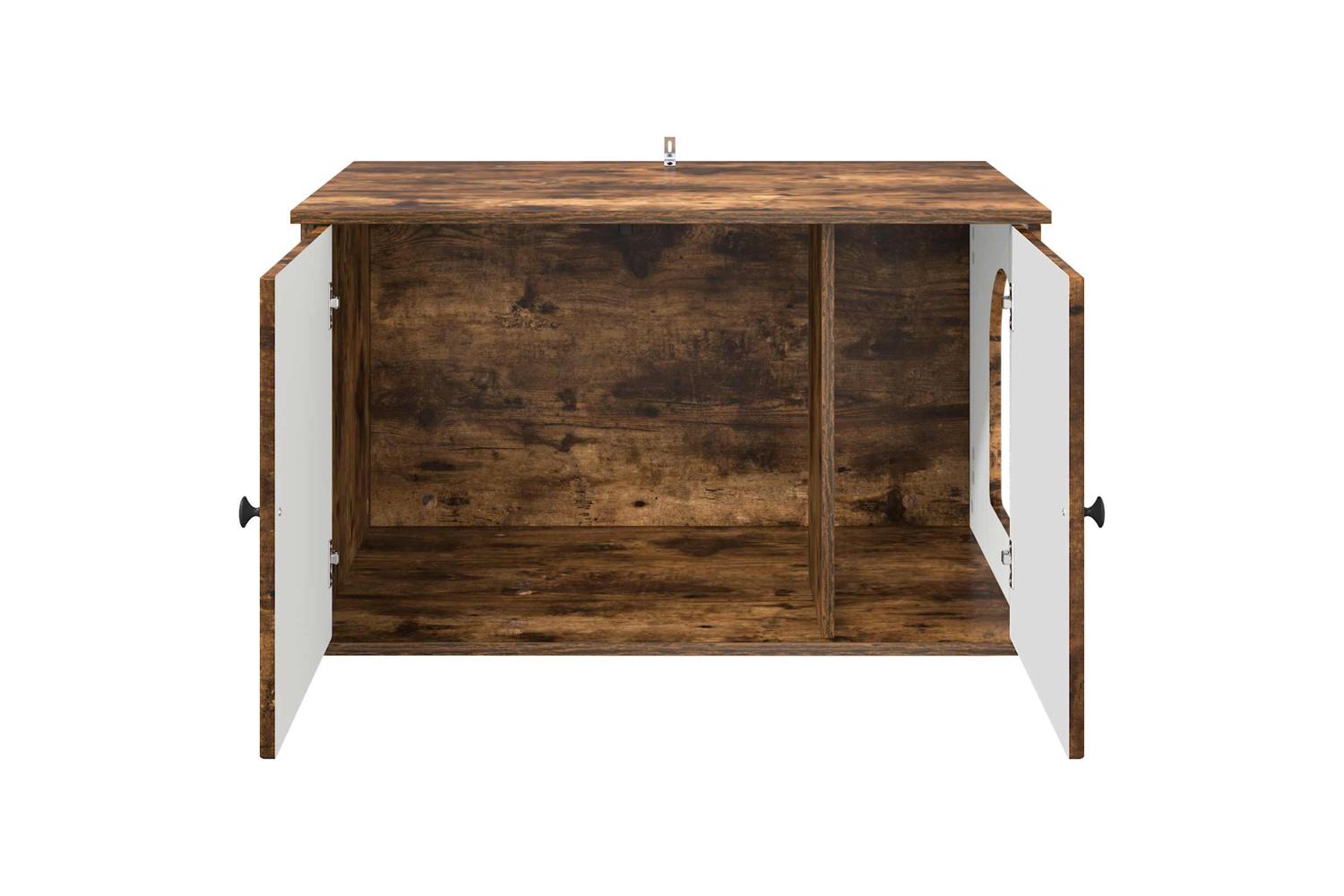 Vidaxl Cat House Smoked Oak 85 X 55 X 505 Cm Engineered Wood-6