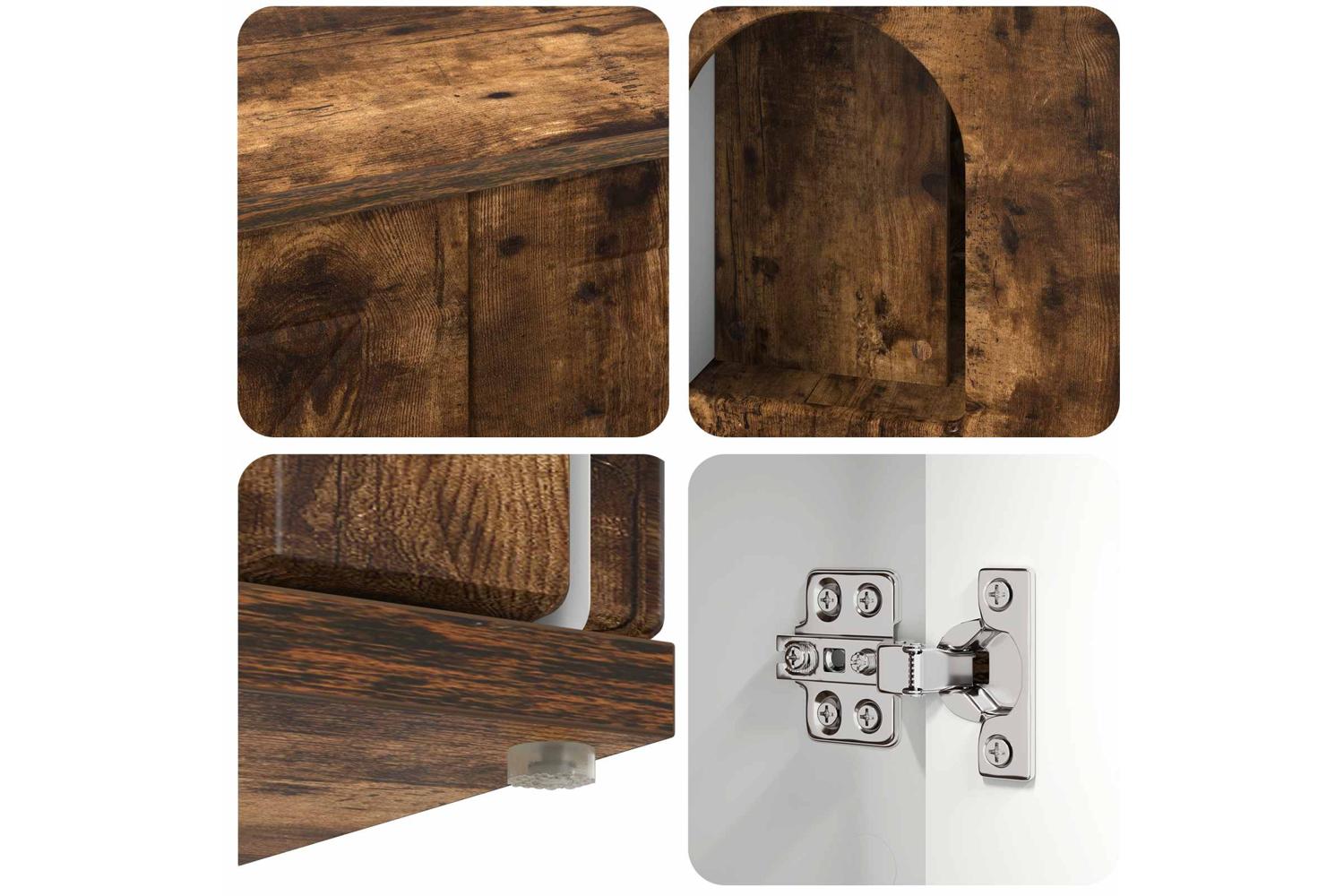 Vidaxl Cat House Smoked Oak 85 X 55 X 505 Cm Engineered Wood-10