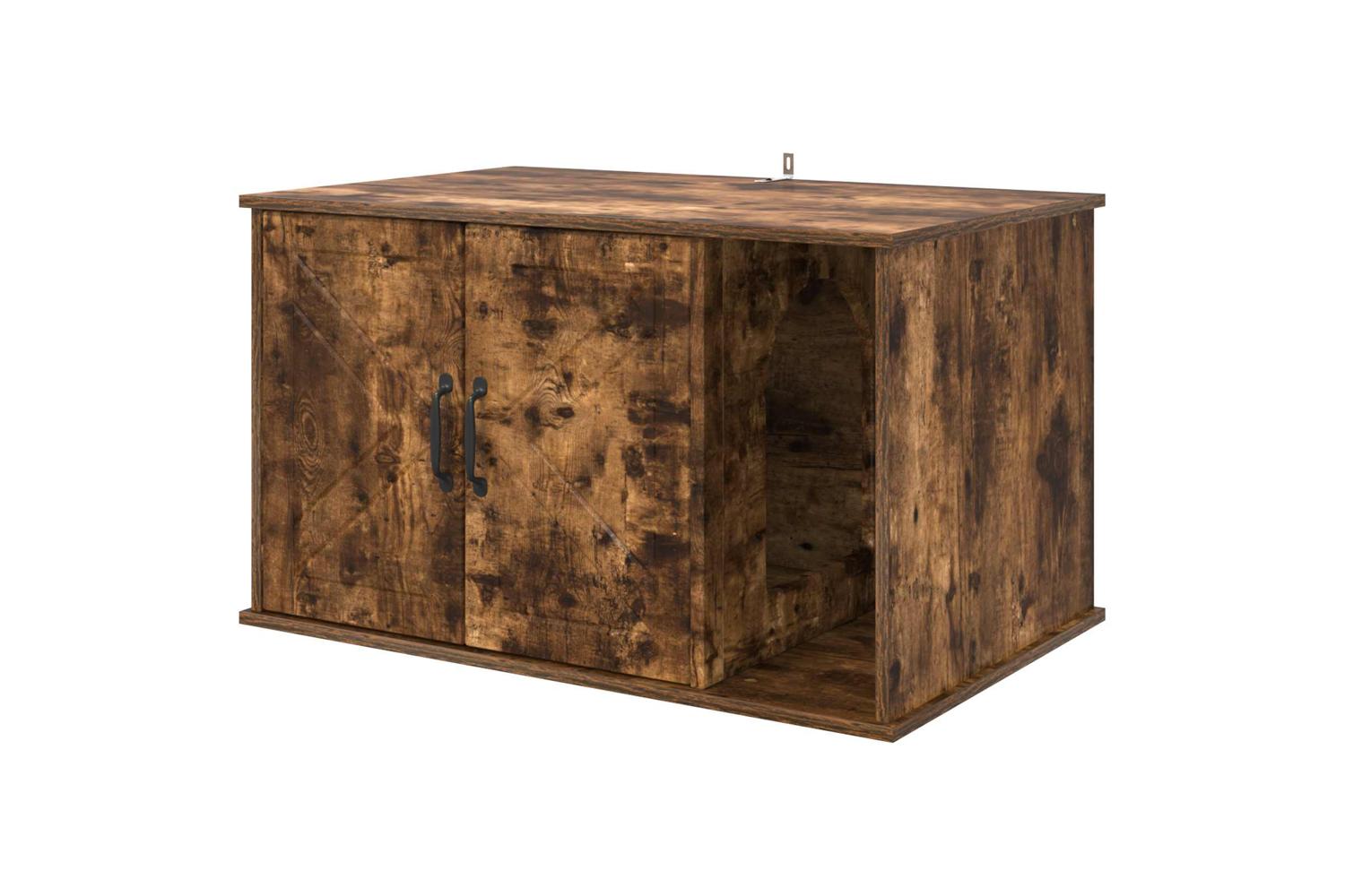 Vidaxl Cat House Smoked Oak 85 X 55 X 505 Cm Engineered Wood-2