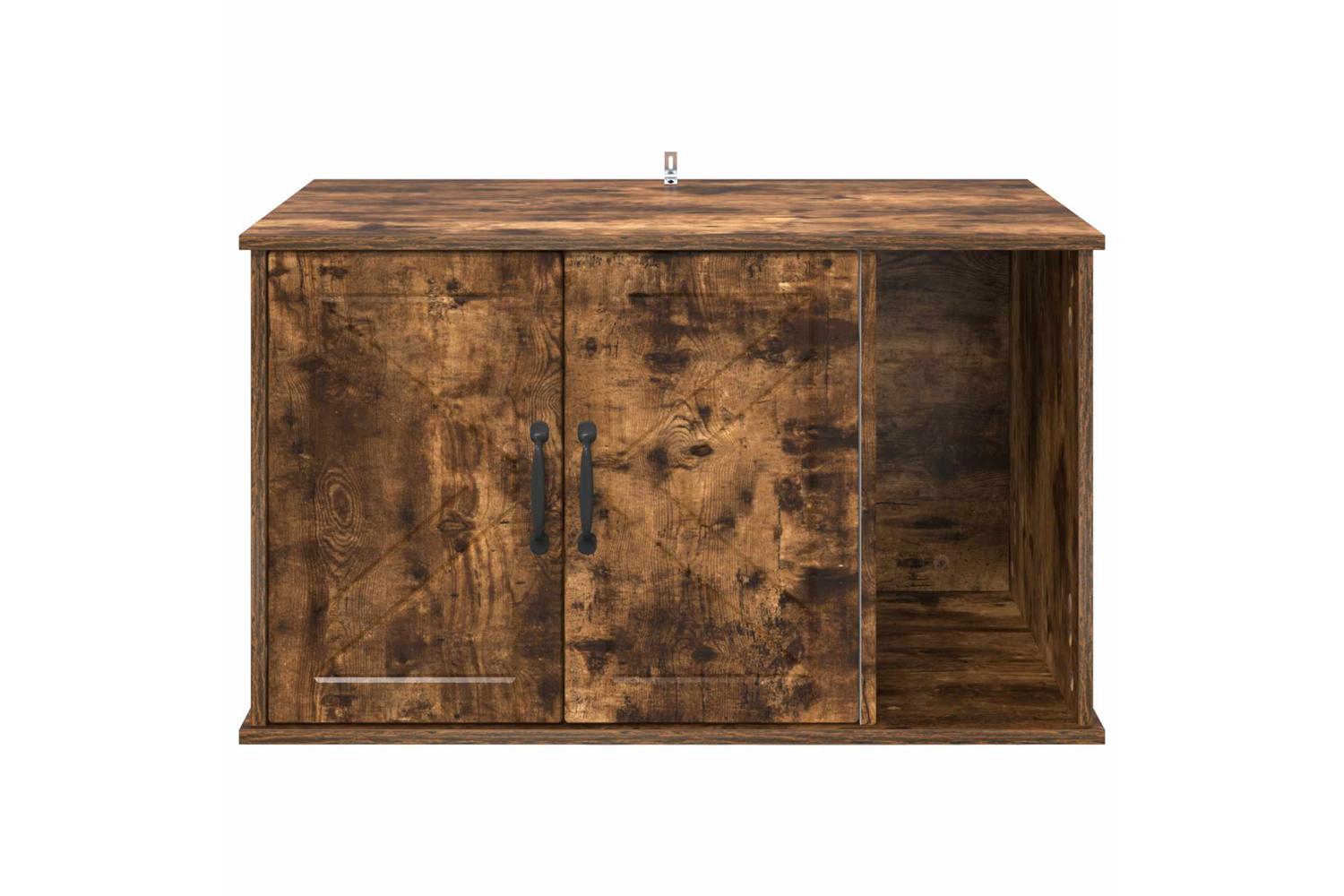 Vidaxl Cat House Smoked Oak 85 X 55 X 505 Cm Engineered Wood-6