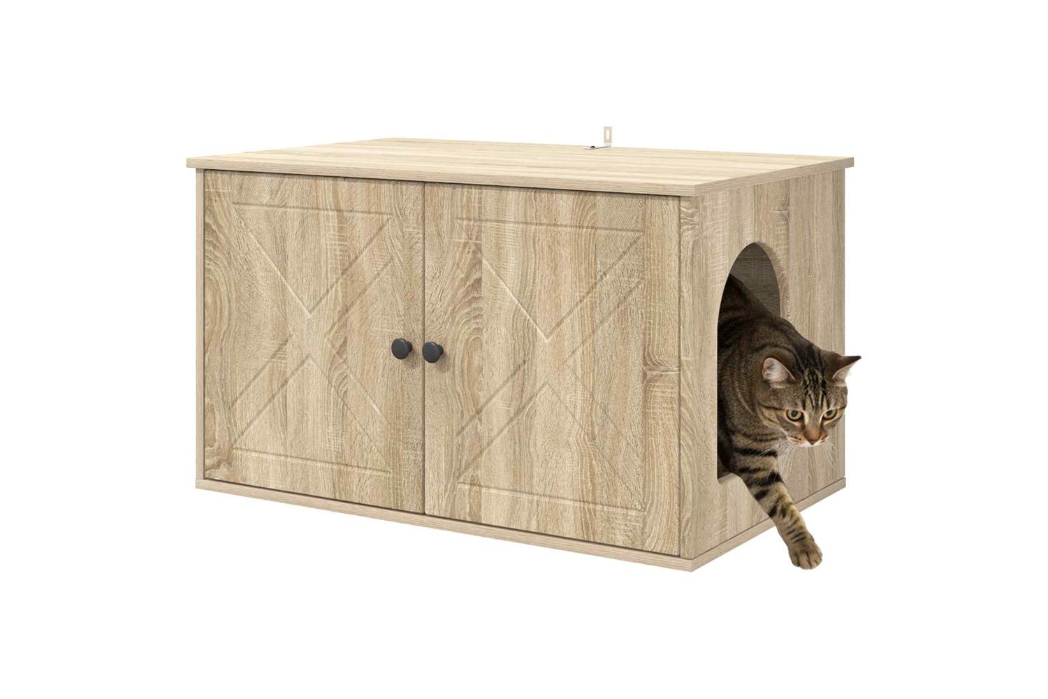Vidaxl Cat House Sonoma 85 X 55 X 505 Cm Engineered Wood-3