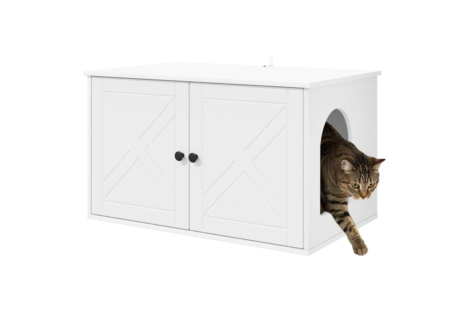 Vidaxl Cat House White 85 X 55 X 505 Cm Engineered Wood-3