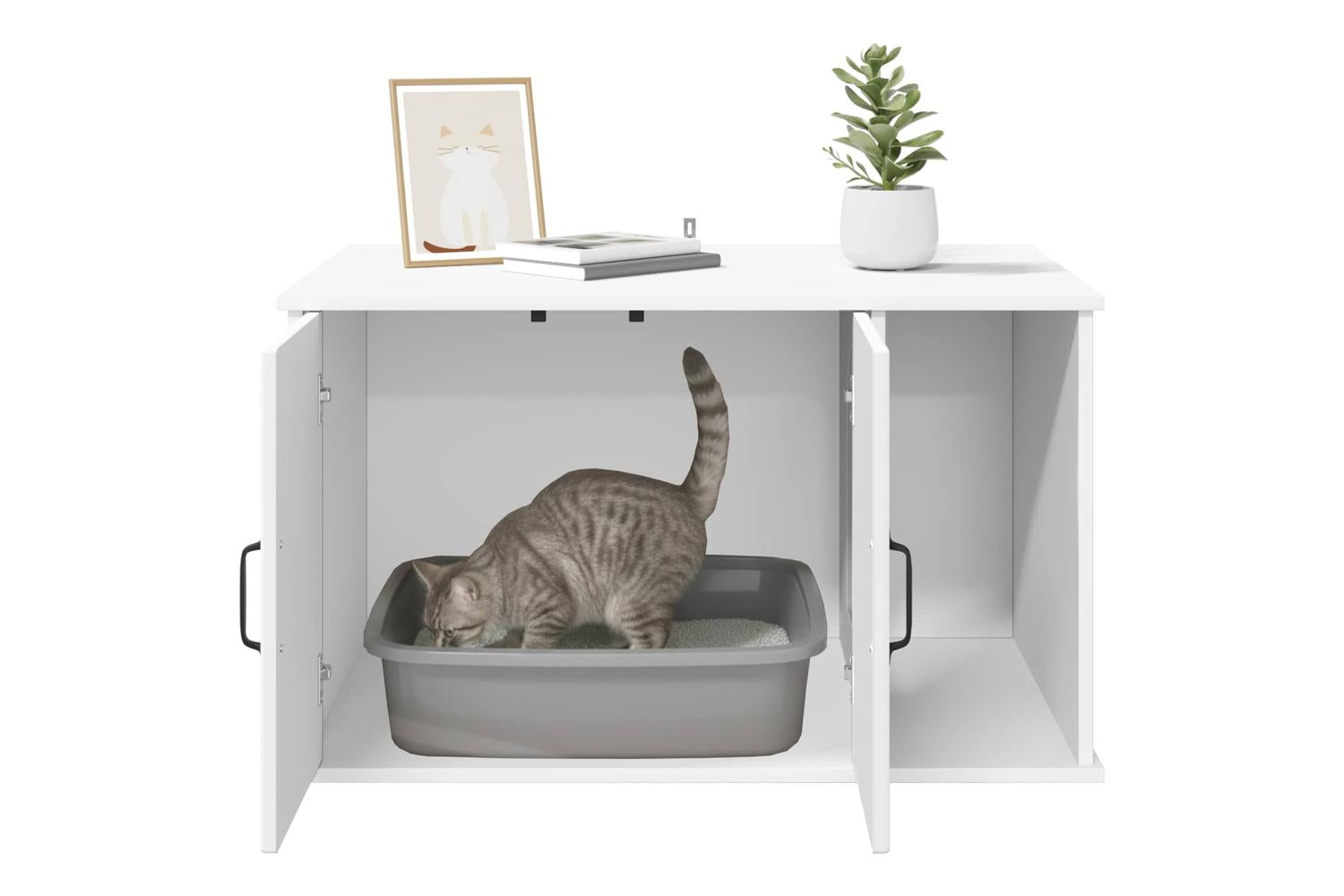 Vidaxl Cat House White 85 X 55 X 505 Cm Engineered Wood-10