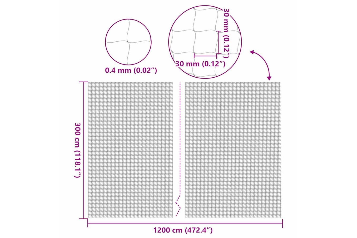 Vidaxl Cat Net Transparent 12x3 M Nylon-7