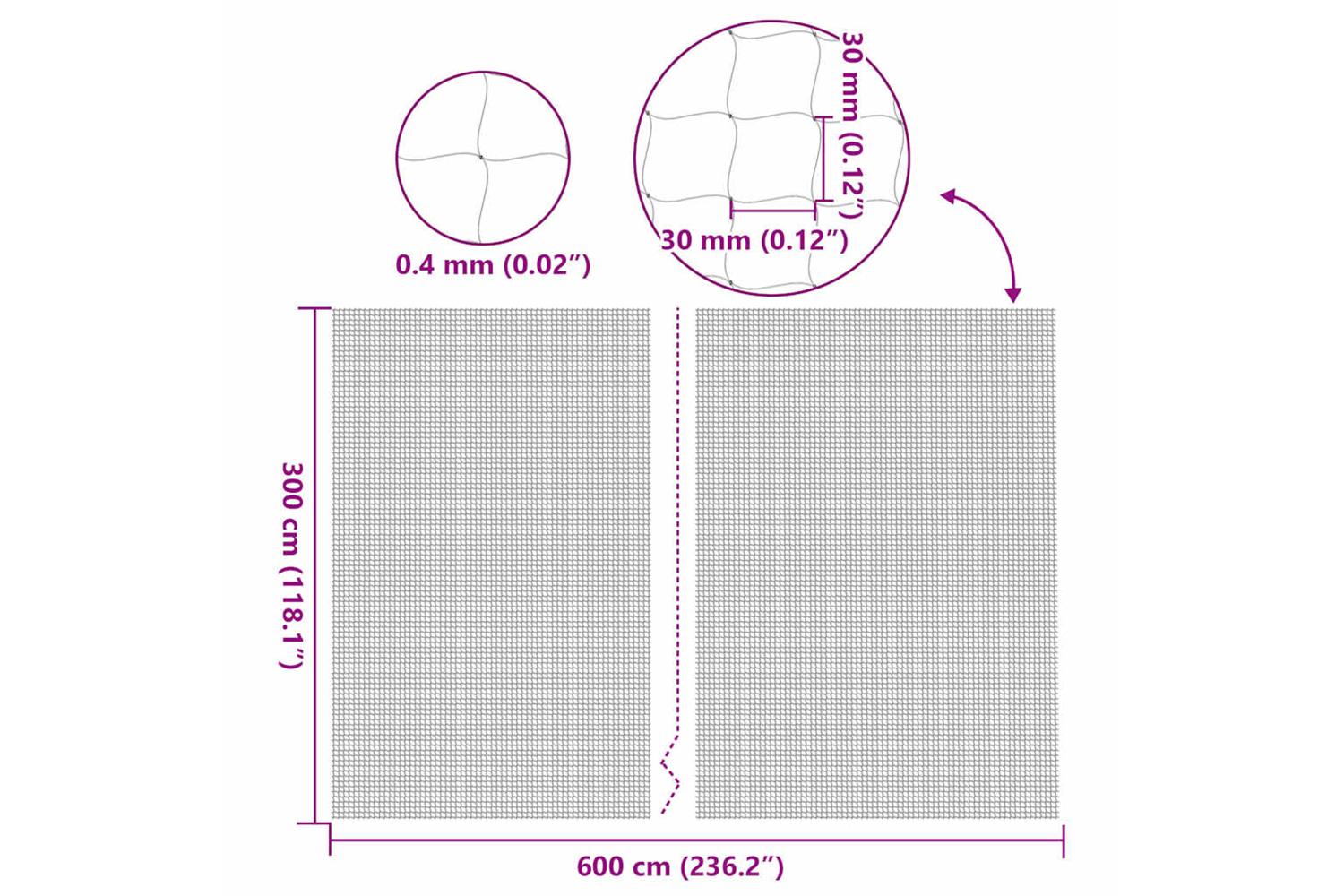 Vidaxl Cat Net Transparent 6x3 M Nylon-7