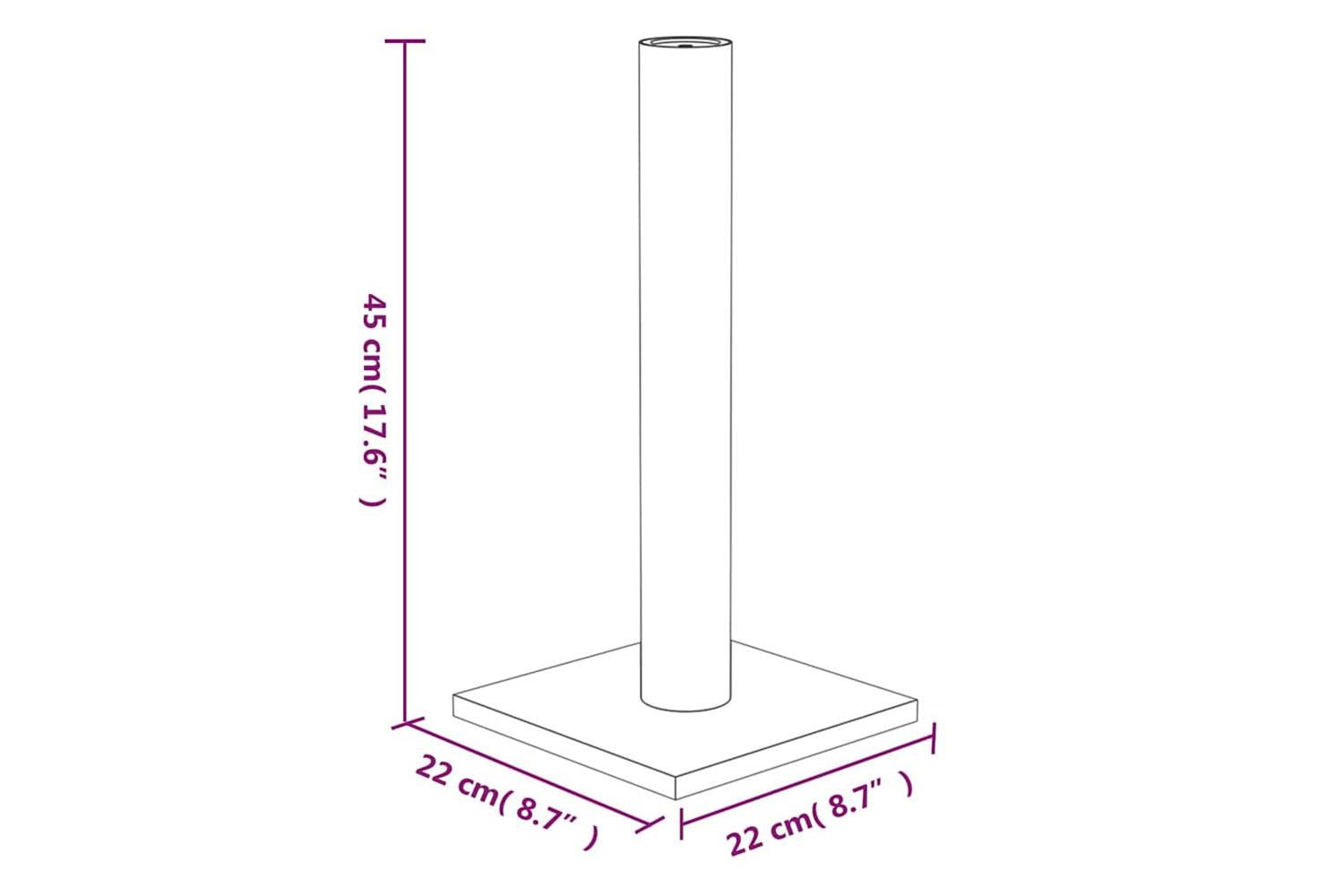 Vidaxl Cat Scratching Post Light Grey 22x22x45 Cm-5
