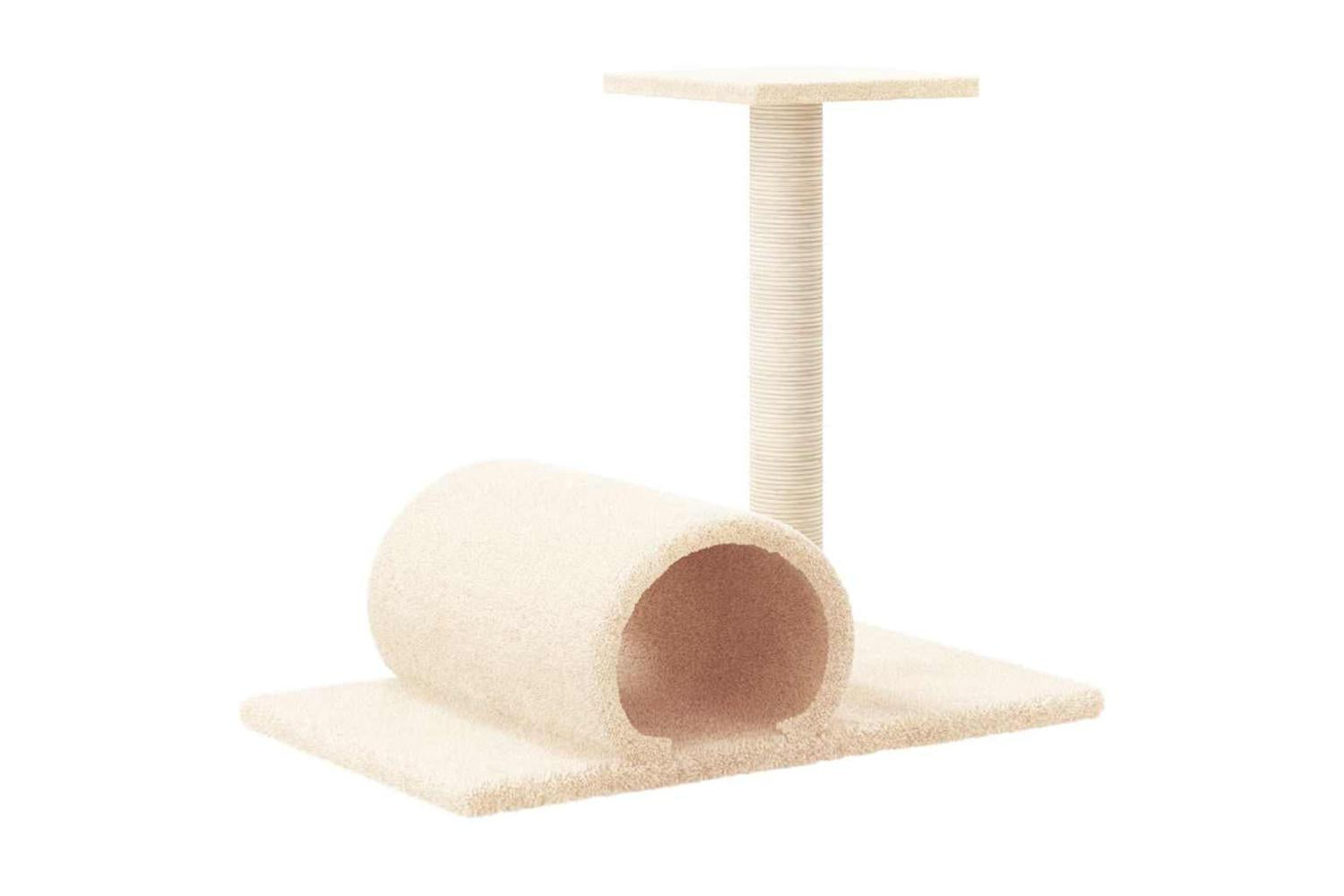Vidaxl Cat Scratching Post With Tunnel Cream 60x345x50 Cm-3