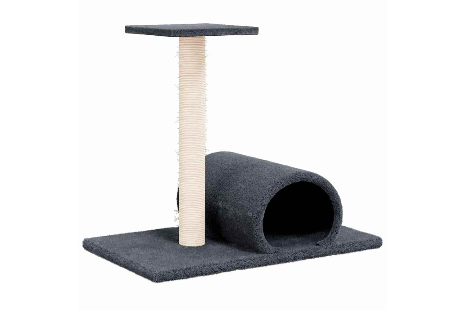 Vidaxl Cat Scratching Post With Tunnel Dark Grey 60x345x50 Cm