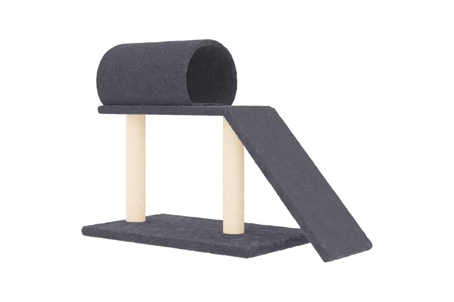 Vidaxl Cat Scratching Posts With Tunnel And Ladder Dark Grey 555 Cm-2