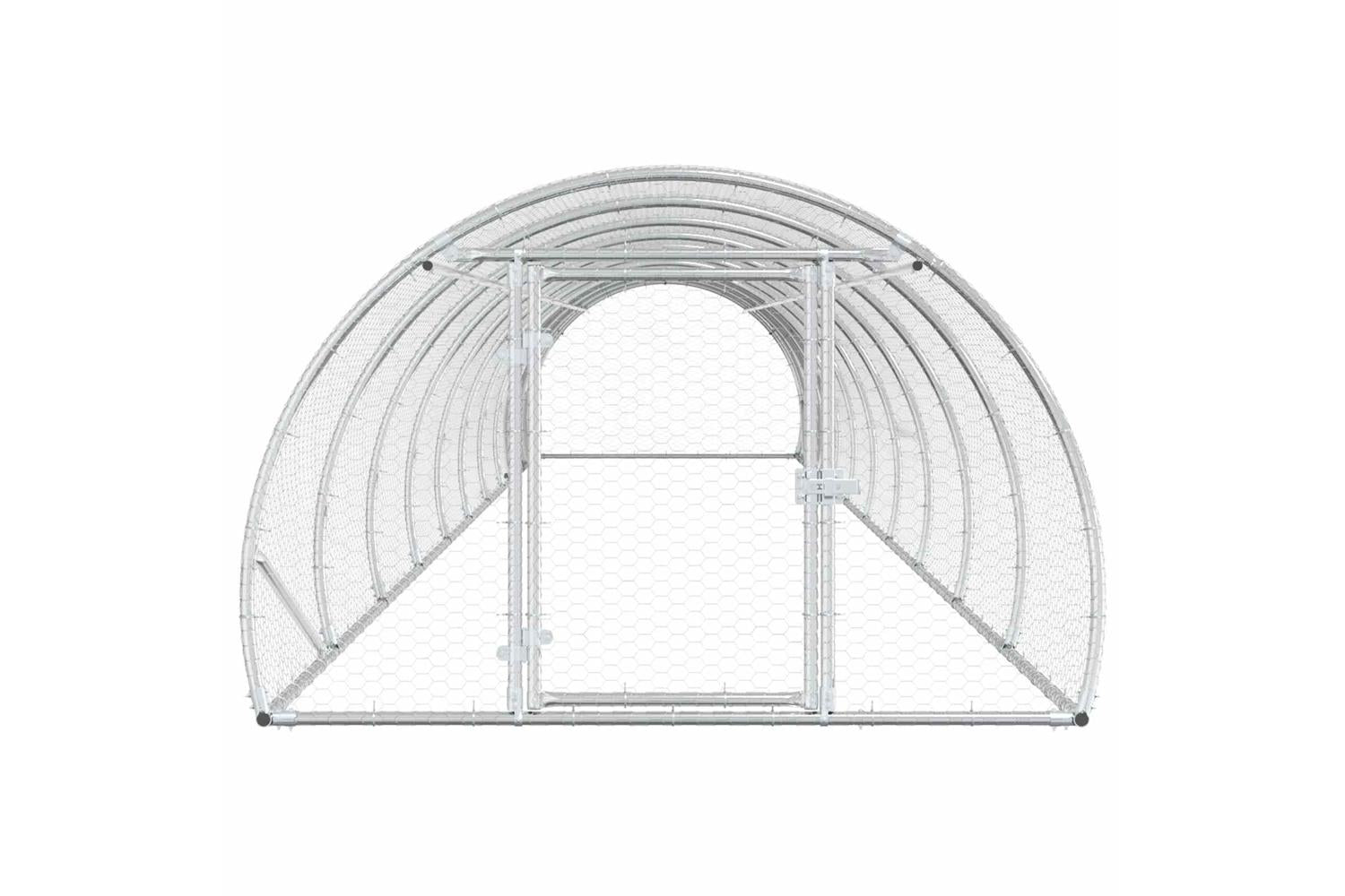 Vidaxl Chicken Coop Silver 1000 X 150 X 100 Cm Galvanised Steel-4
